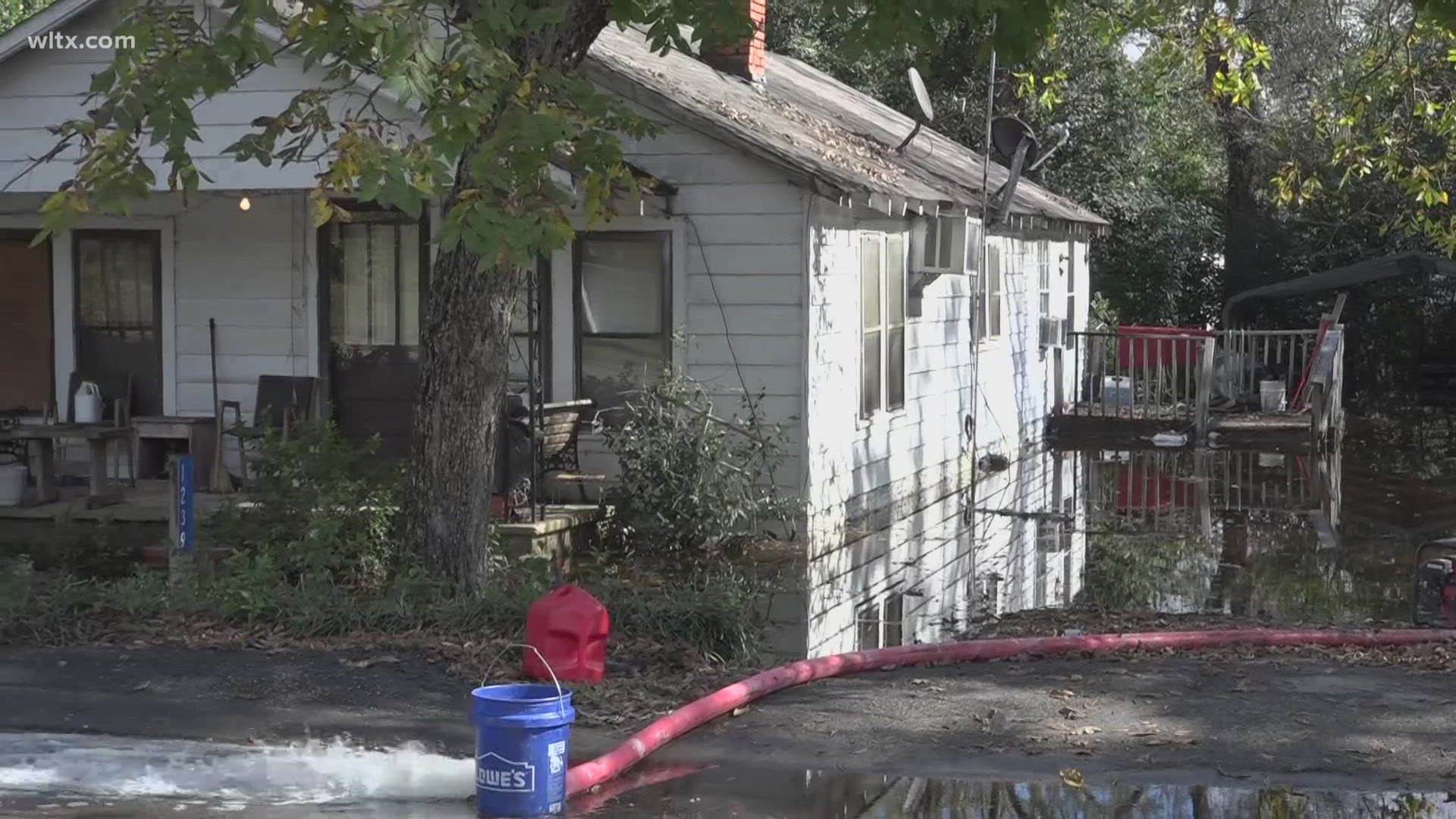 Officials say the positioning of the town's drainage system made the flooding worse. 