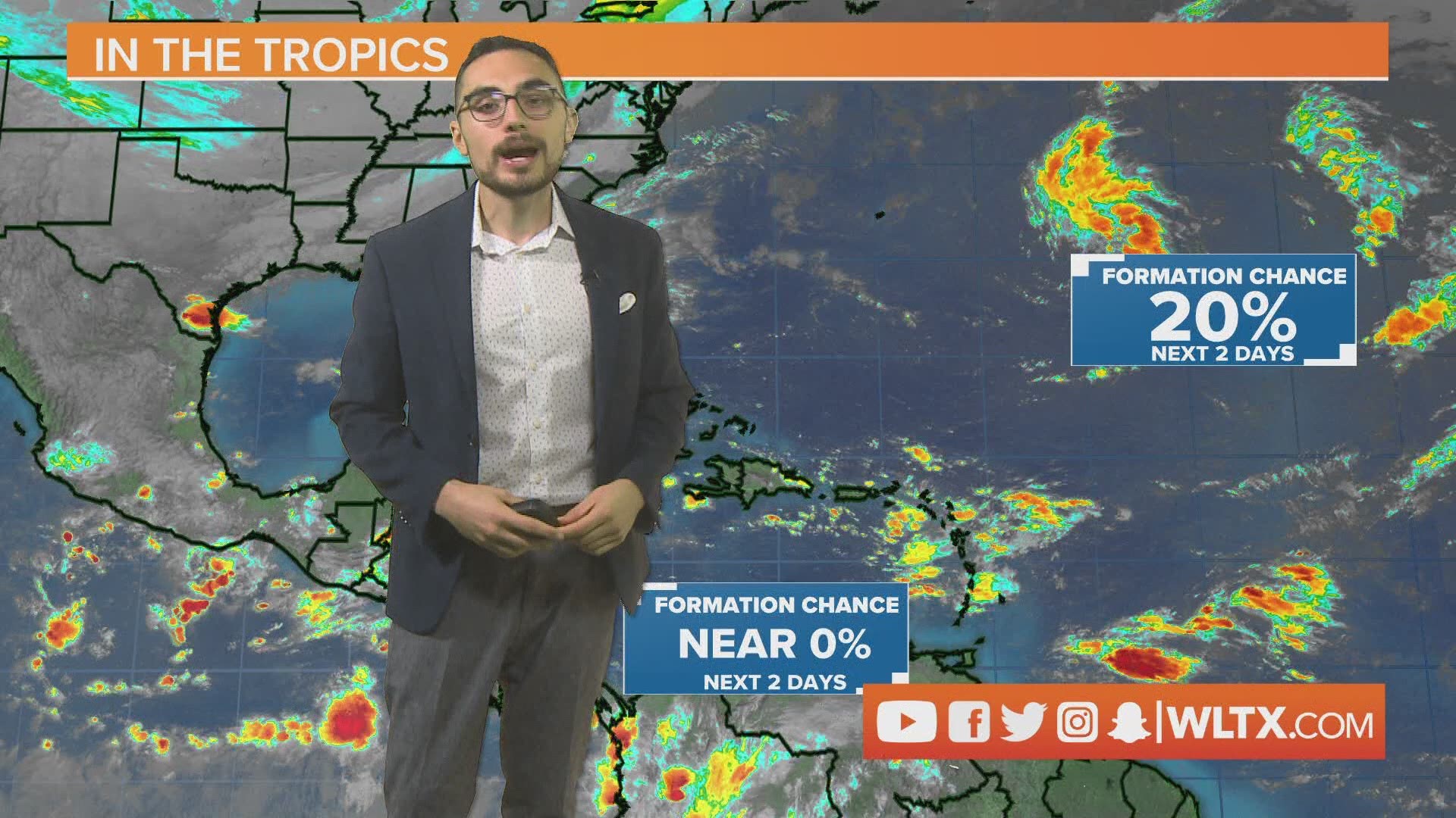Meteorologist Alex Calamia takes a look at the tropics. There are 2 disturbances that may develop next week. The next letters are Epsilon and Zeta.