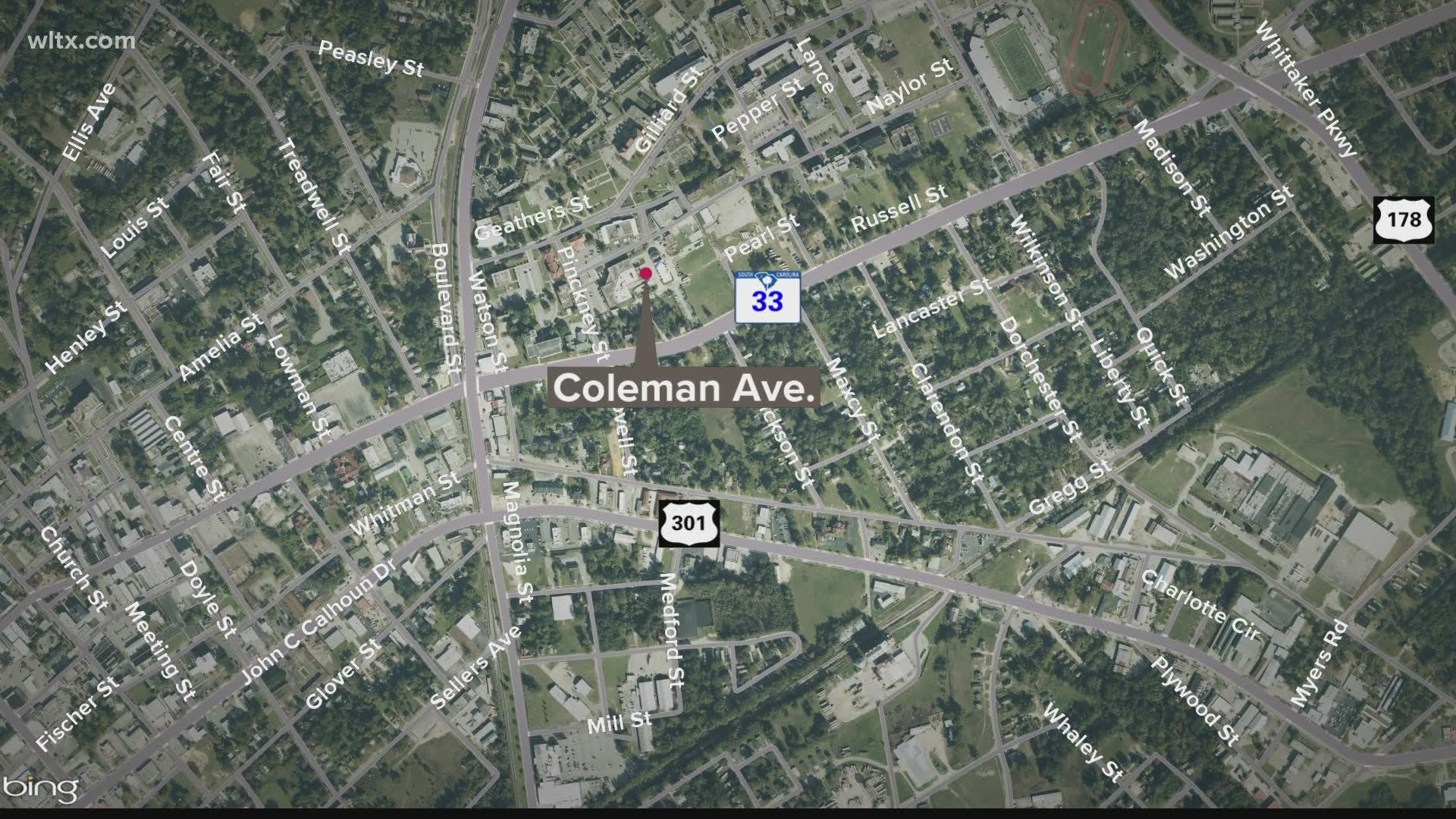 The shooting happened early Sunday morning in the 300 block of Coleman Avenue.