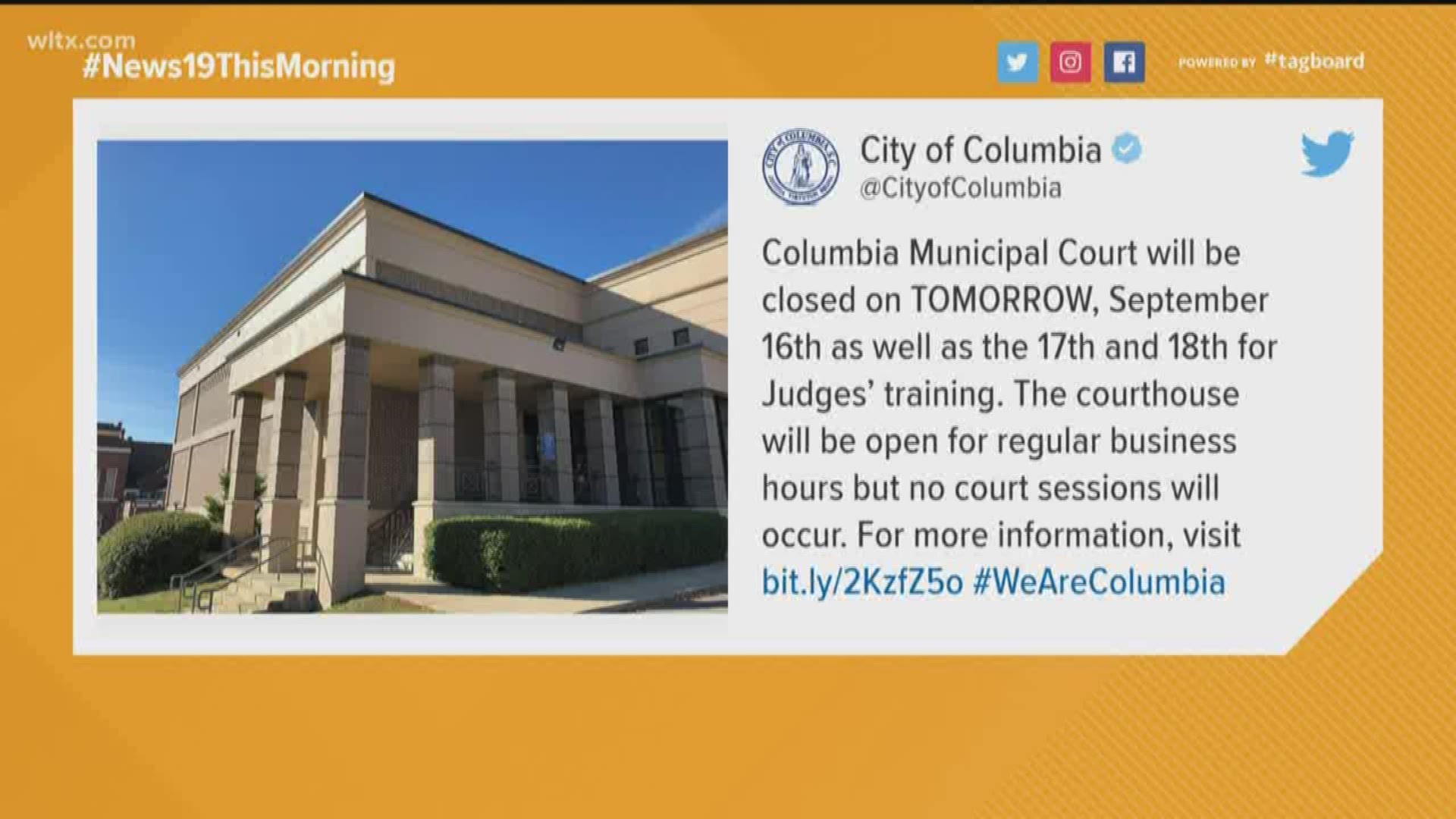 The courthouse will be open for regular business hours but no court sessions will occur.