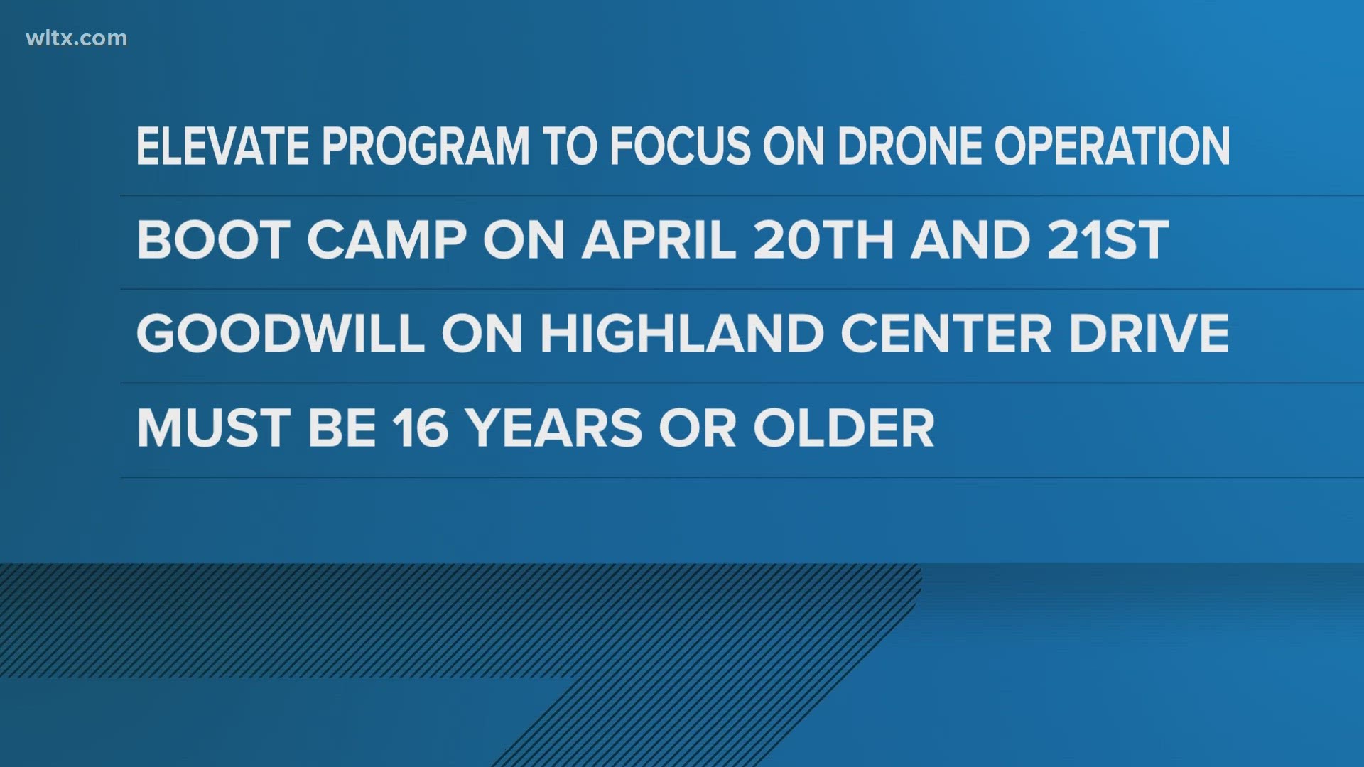 The elevate program will focus on drone operation, safety and preparing participants for the FAA 107 exam.
