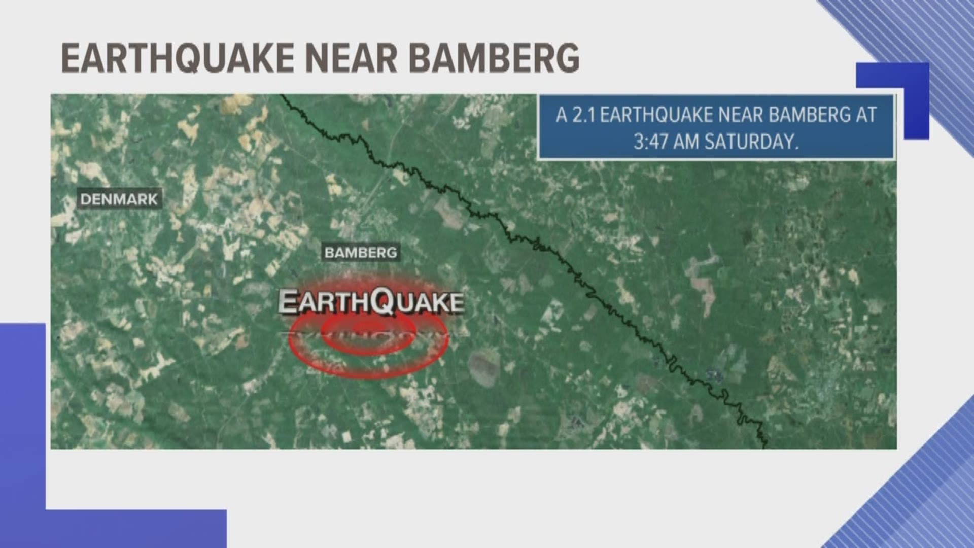 An earthquake was recorded in Bamberg County early Saturday morning.
