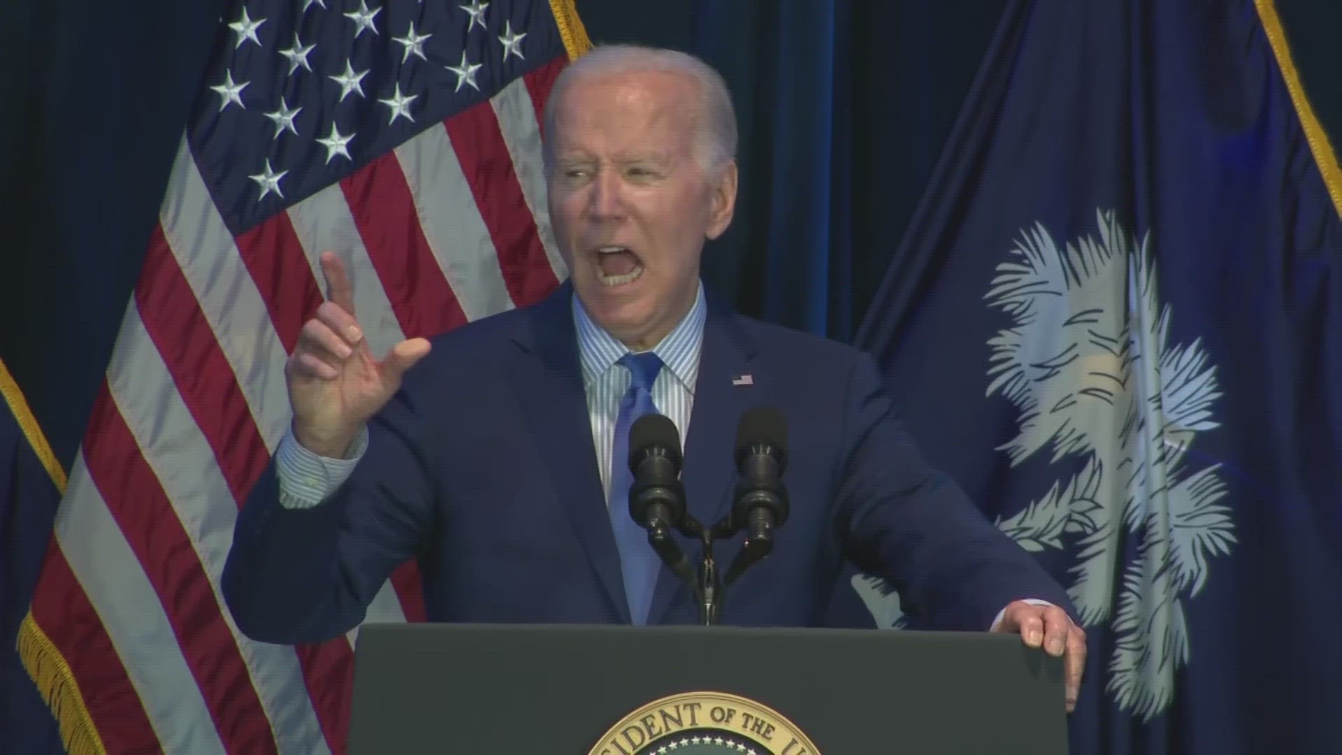 President Joe Biden took aim at his rival, former President Donald Trump, during a speech in Columbia, SC on January 27, 2024.
