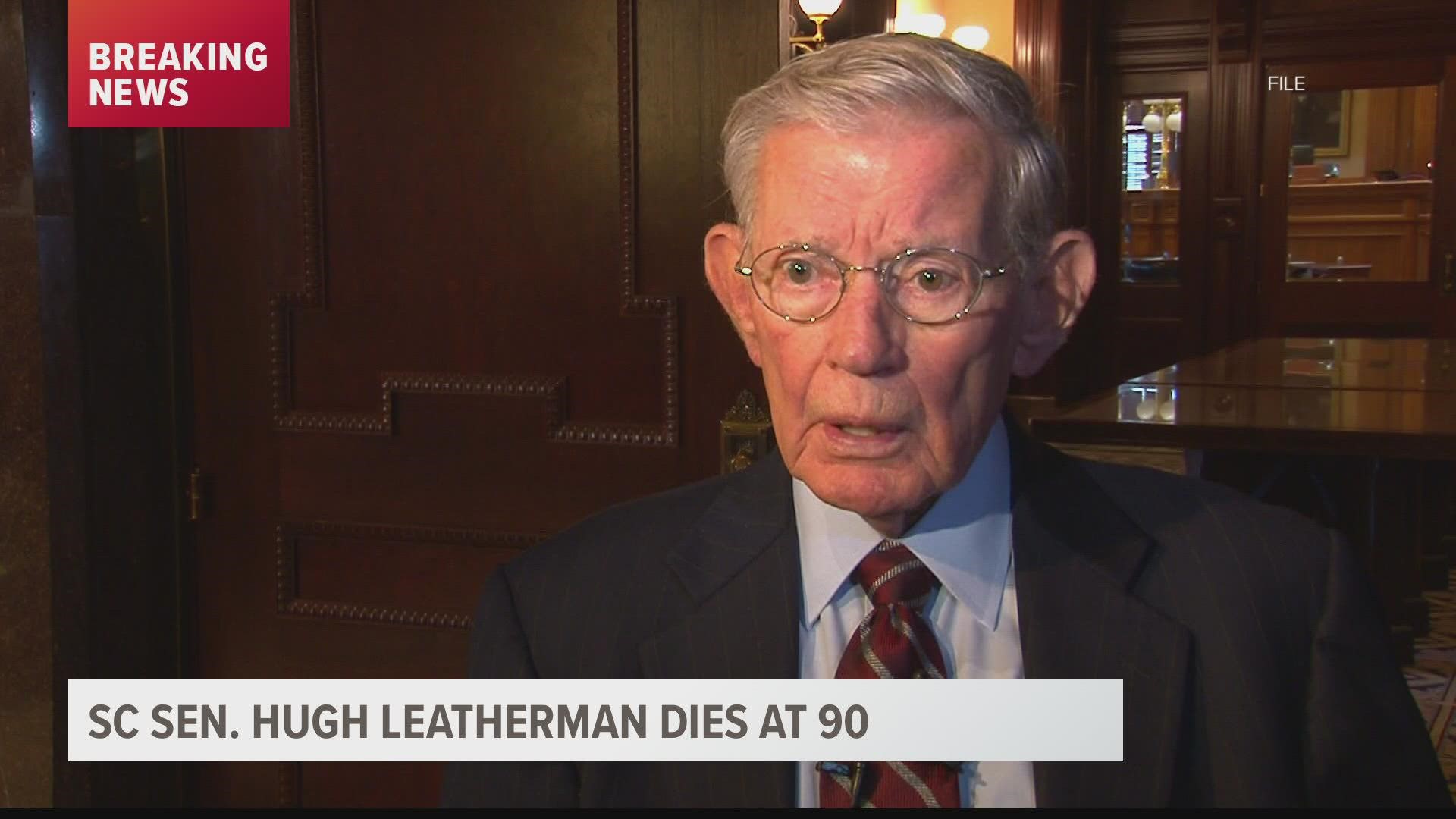 South Carolina Senator Hugh Leatherman, the chair of the powerful finance committee, has died.
