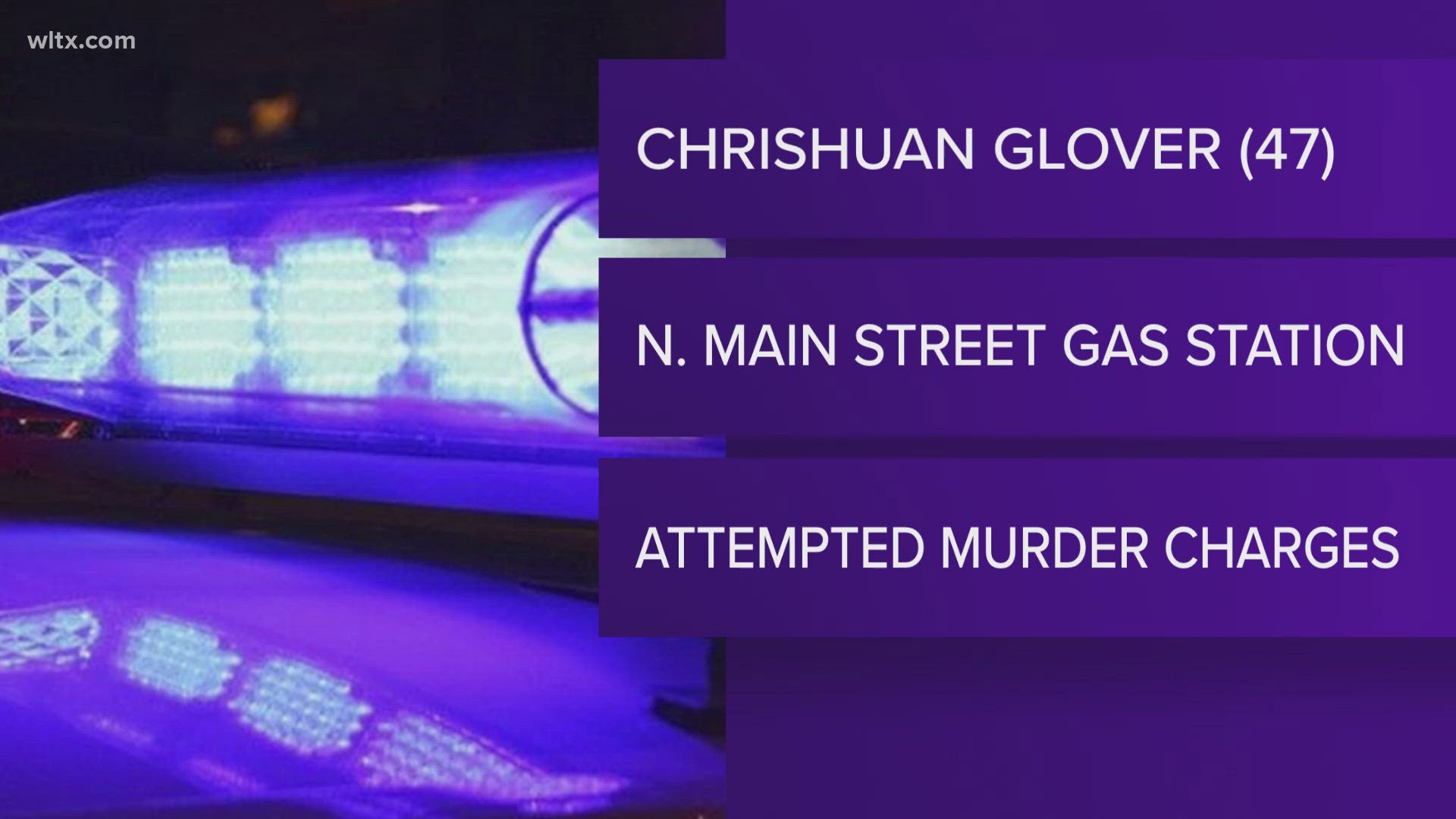 Chrishuan Glover, 47, was arrested in connection to a shooting at a gas station on North Main Street. 