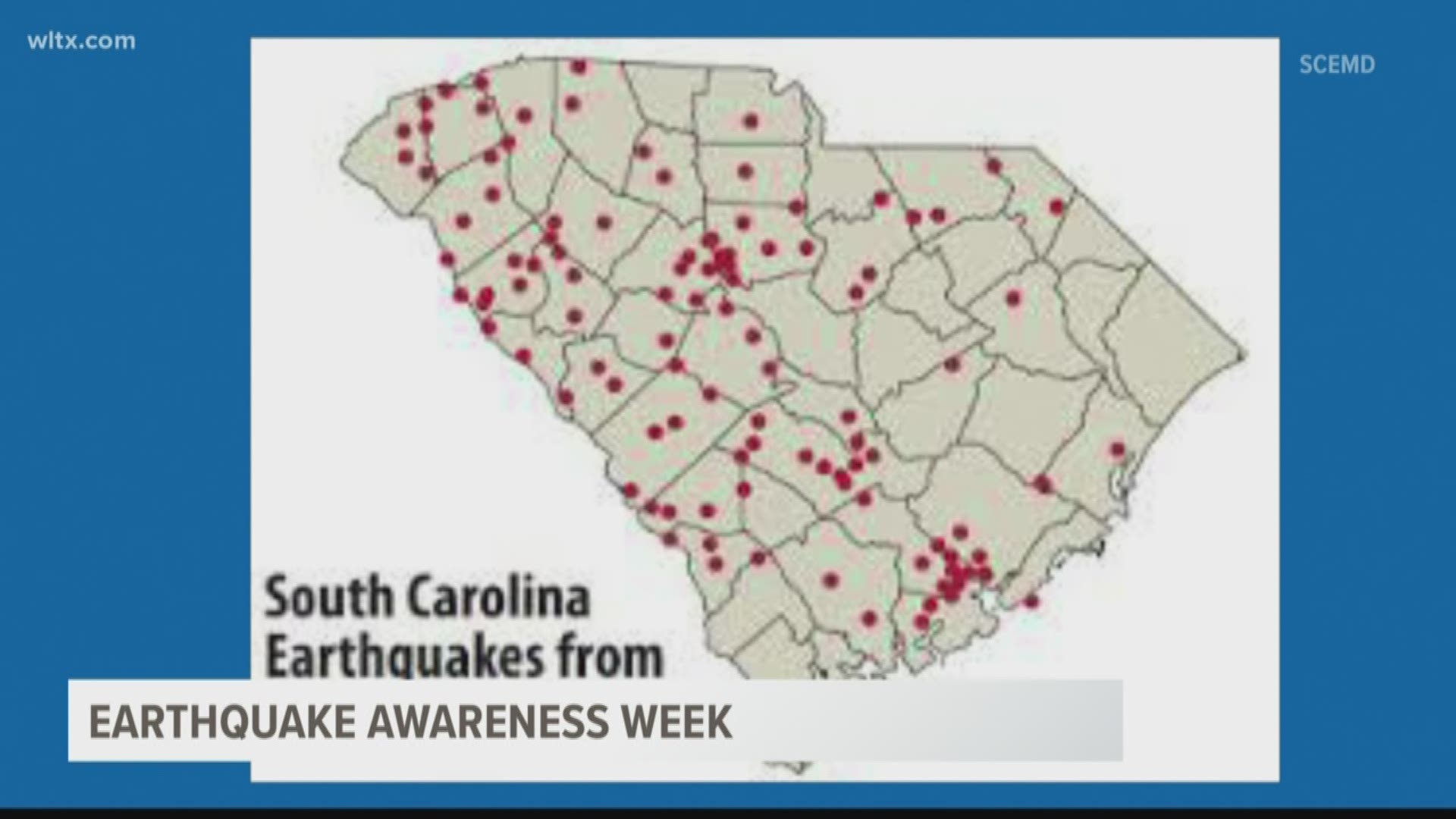 The week of Oct. 13-19 is observed as Earthquake Preparedness Week in South Carolina. A highlight of the week will be the Great Southeast ShakeOut on Oct. 17.