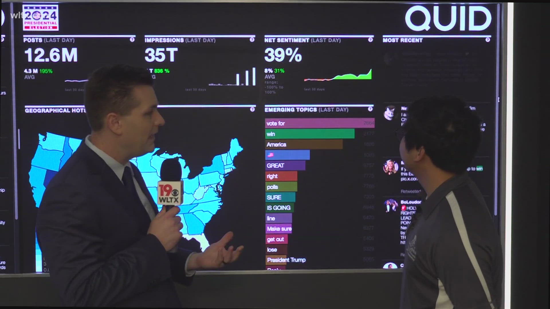 The lab can track social media to see what people are talking about during the election.  The lab is at USC.