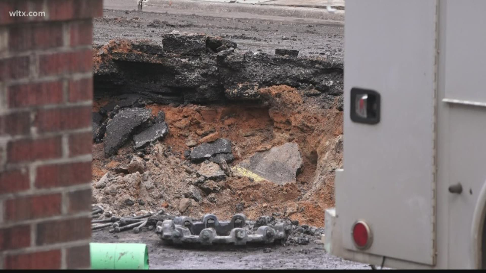 The sinkhole will take days to fix and a boil water advisory is in effect for the area.