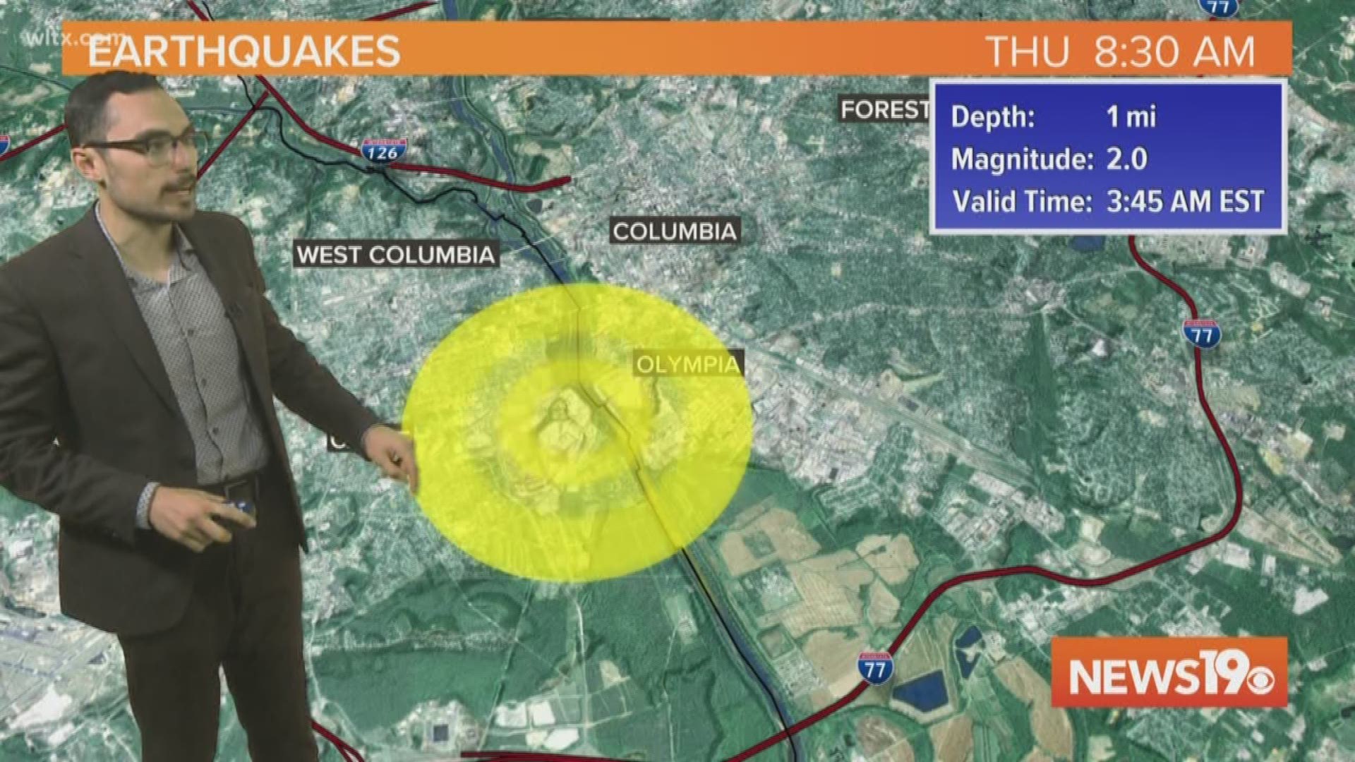 The United States Geological Survey confirmed there was a 2.0-magnitude earthquake near Cayce on Thursday morning.