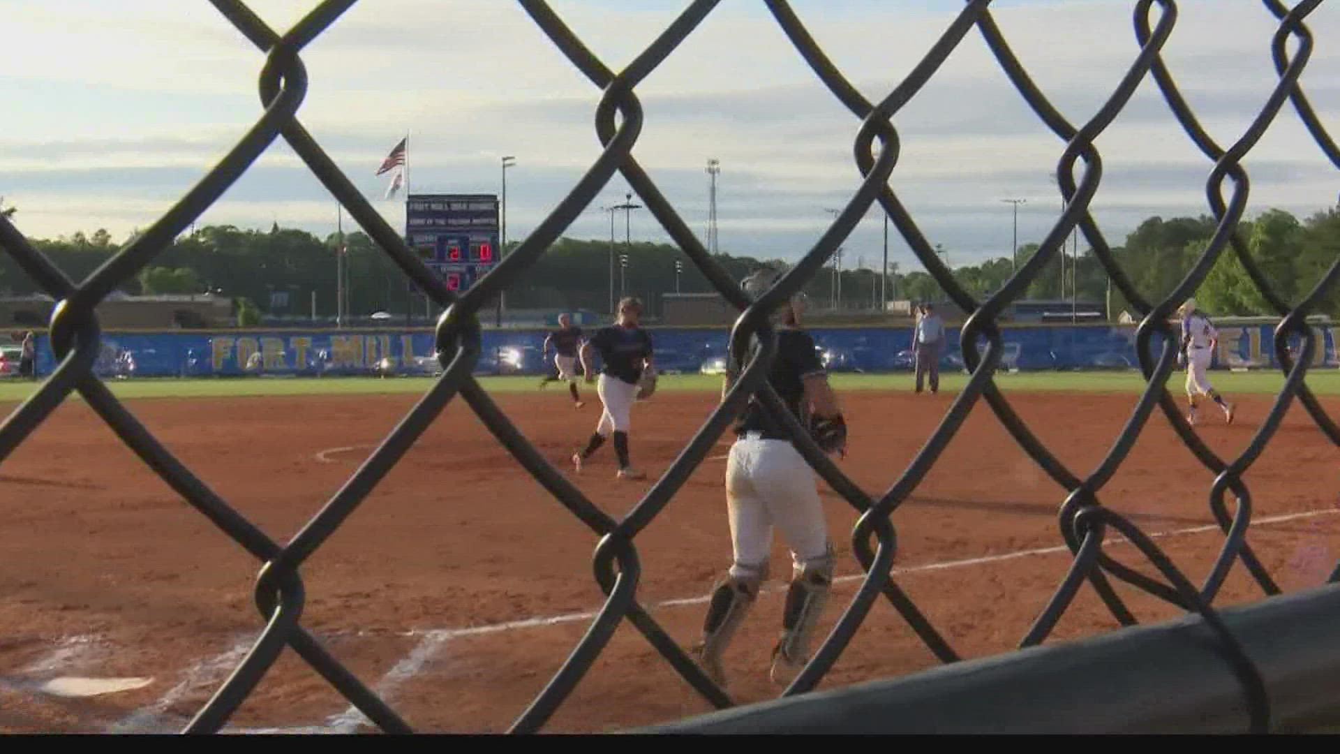 Highlights from game one of the Class 5A softball state championship series between Lexington and Fort Mill.
