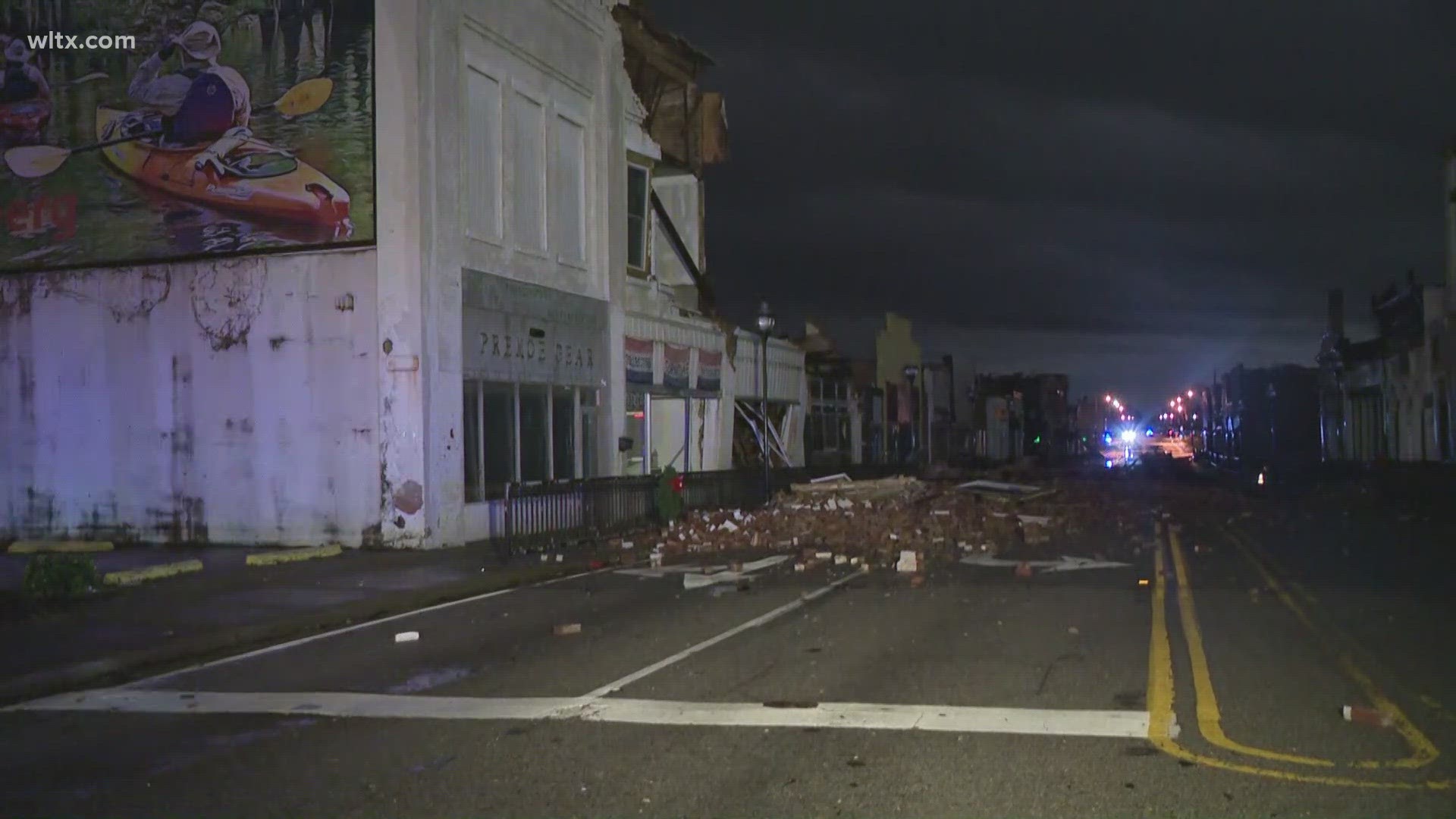 Downtown Bamberg suffered some severe damage as a possible tornado came through the area.