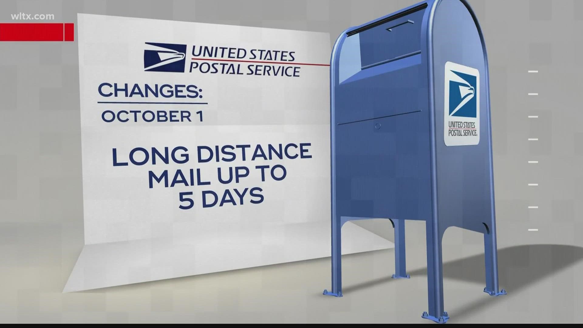 The current benchmark is one to three days but the Postal Service says this will now be one to five days.