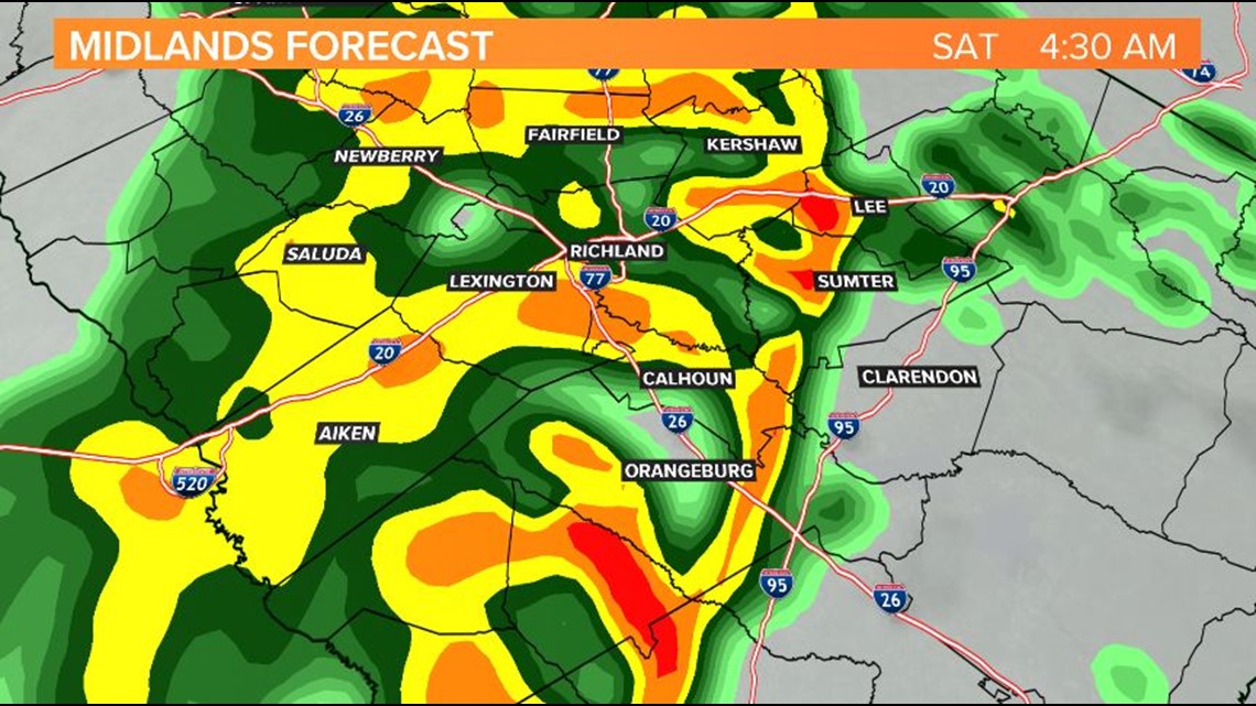 Heavy rainfall lasts through Saturday morning, weather improves over