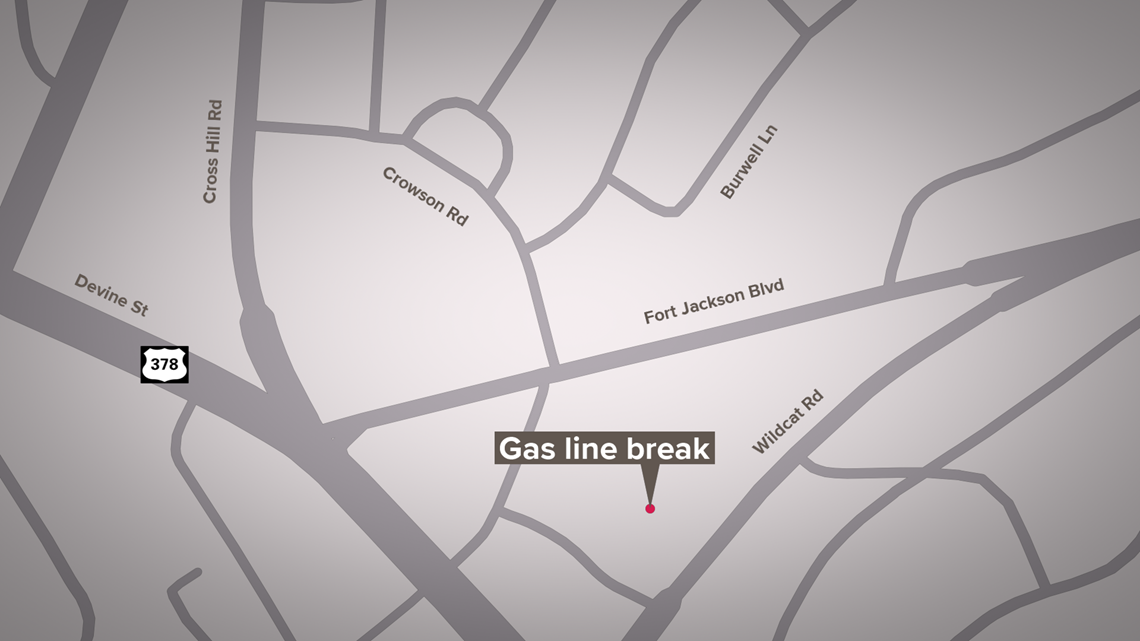 Cut gas line repaired, Ft. Jackson Blvd in Columbia opens