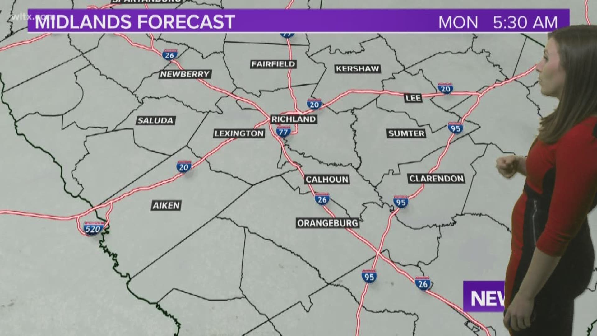 Clouds build overnight with the chance of rain increasing through Monday afternoon. Temperatures remain cool.