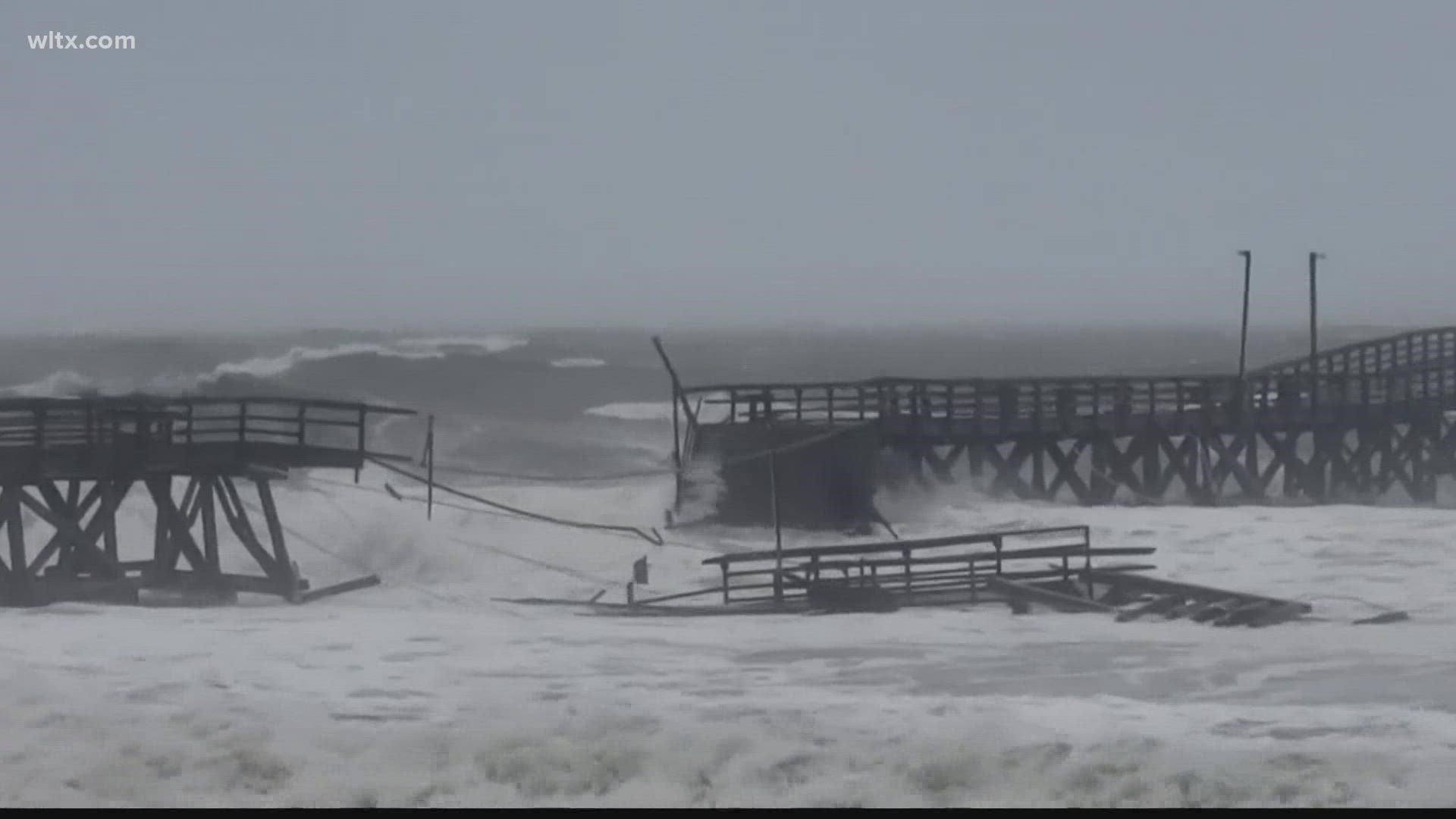 The National Hurricane Center says Ian came ashore around 2:05 p.m. Eastern near Georgetown, South Carolina, about 35 miles south of Myrtle Beach.