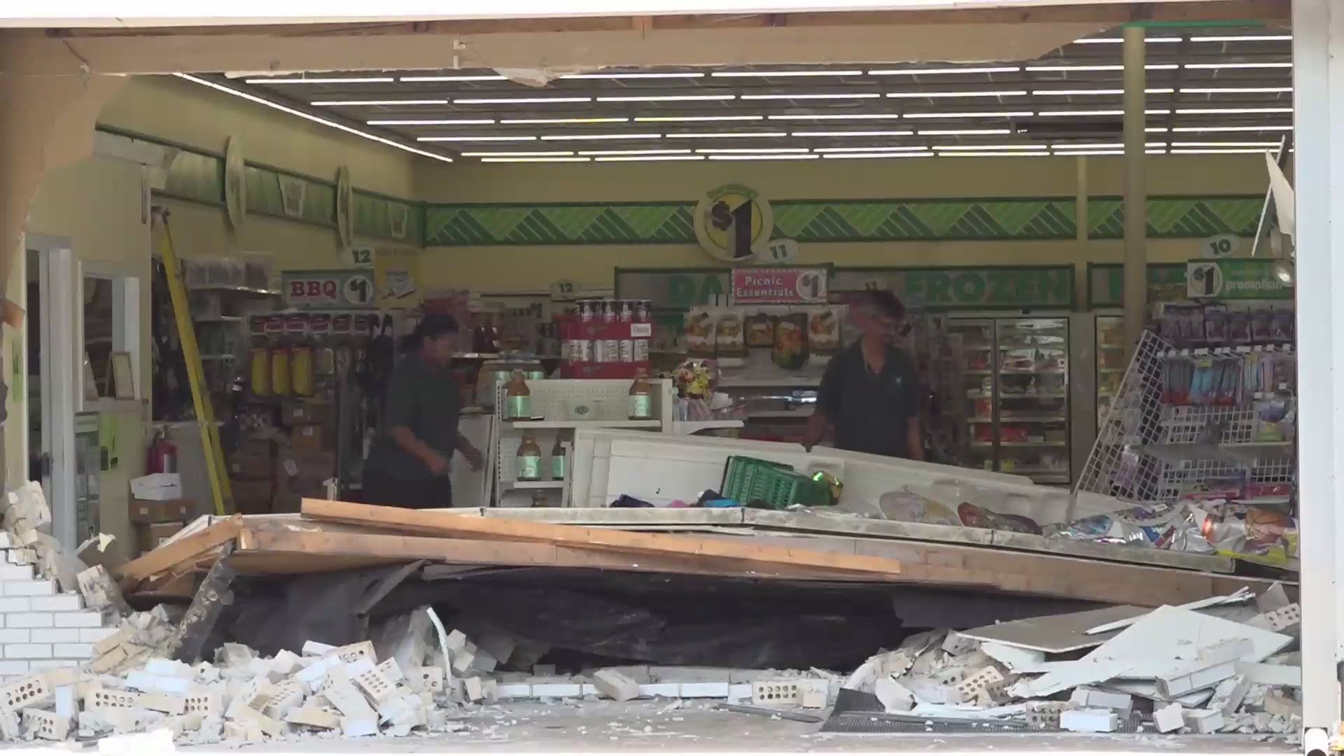 Police say a young driver accidentally went through the front of the store on Rosewood Drive.