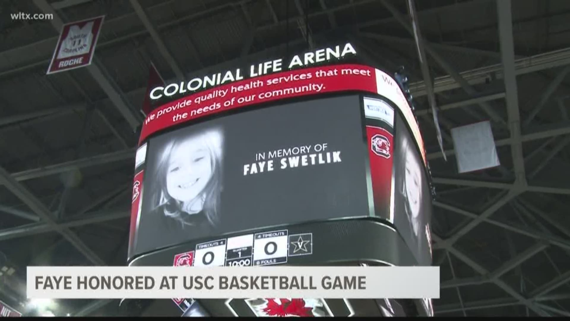 The South Carolina Gamecocks held a moment of silence for Faye Swetlik.