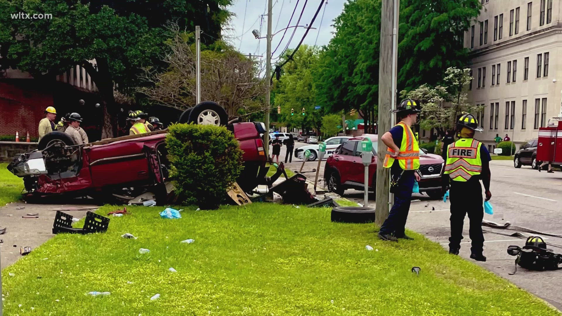 The crash took place in the 1400 block of Hampton Street in Columbia.