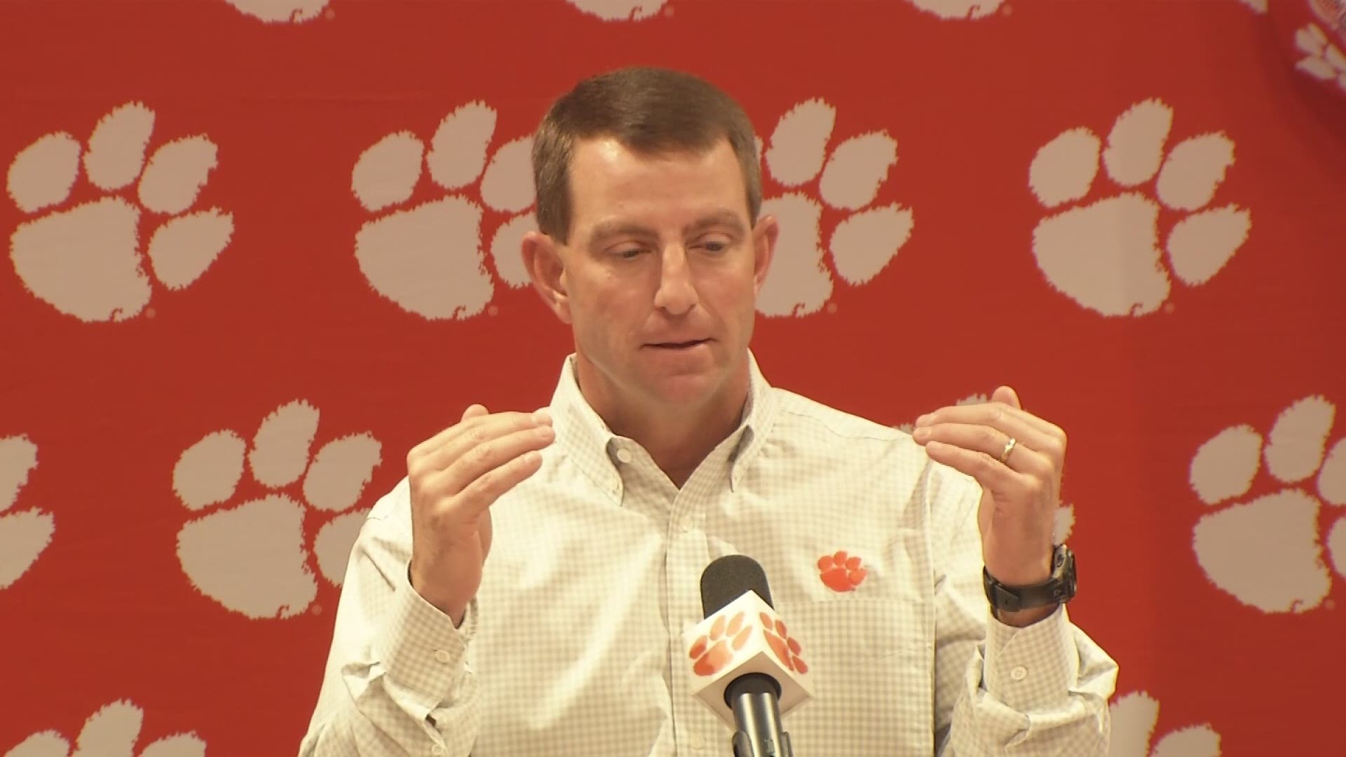Clemson's Dabo Swinney tries to stay grounded, as difficult as that may seem, when it comes to the Carolina-Clemson rivalry.