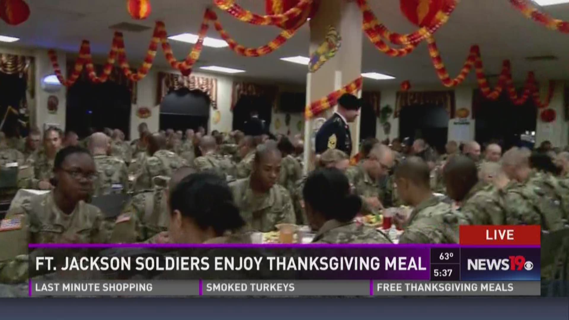 Ft. Jackson Soldiers Enjoy a Thanksgiving Meal