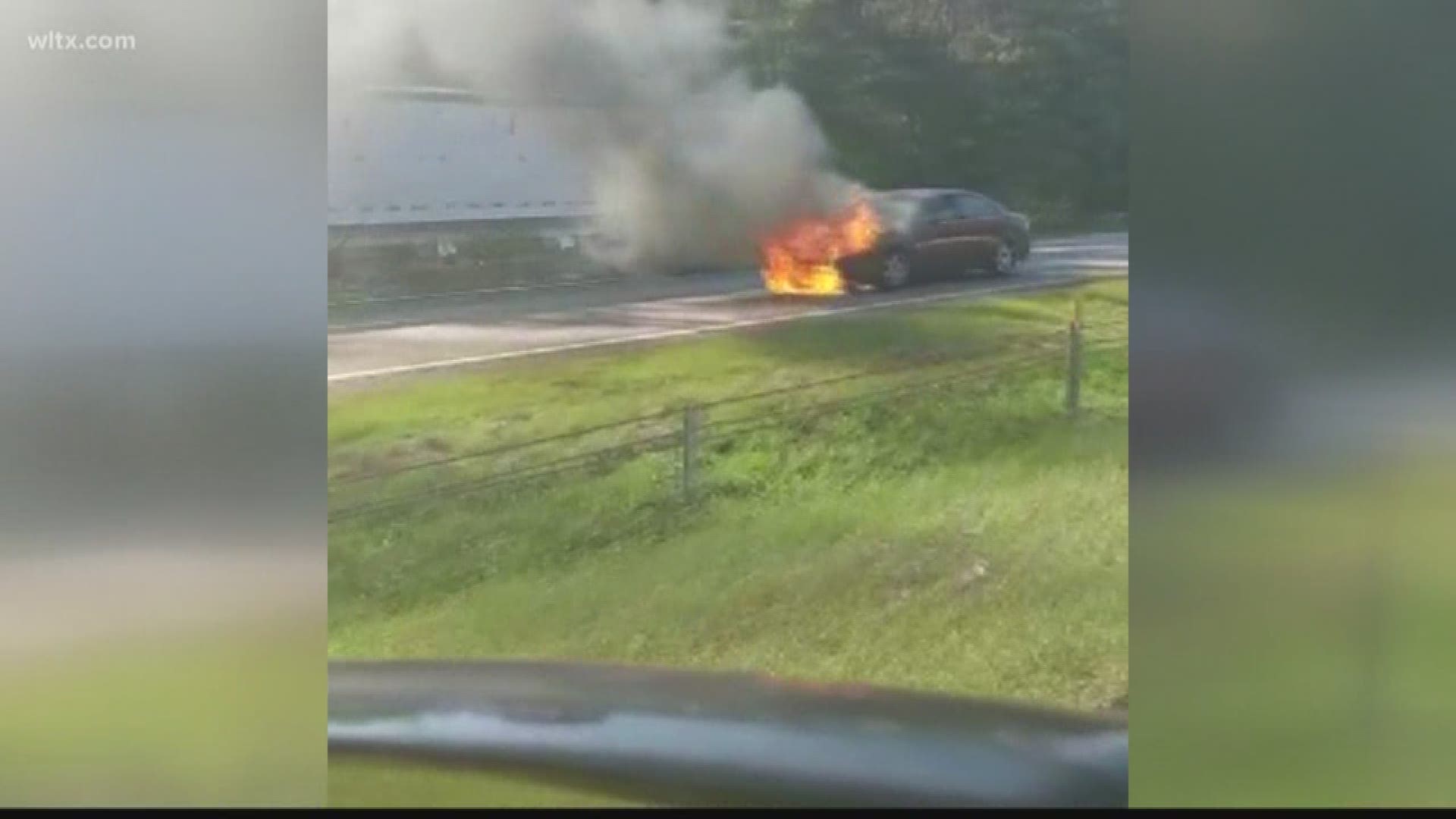 According to SCDOT, a vehicle fire has all lanes blocked near mile marker 125