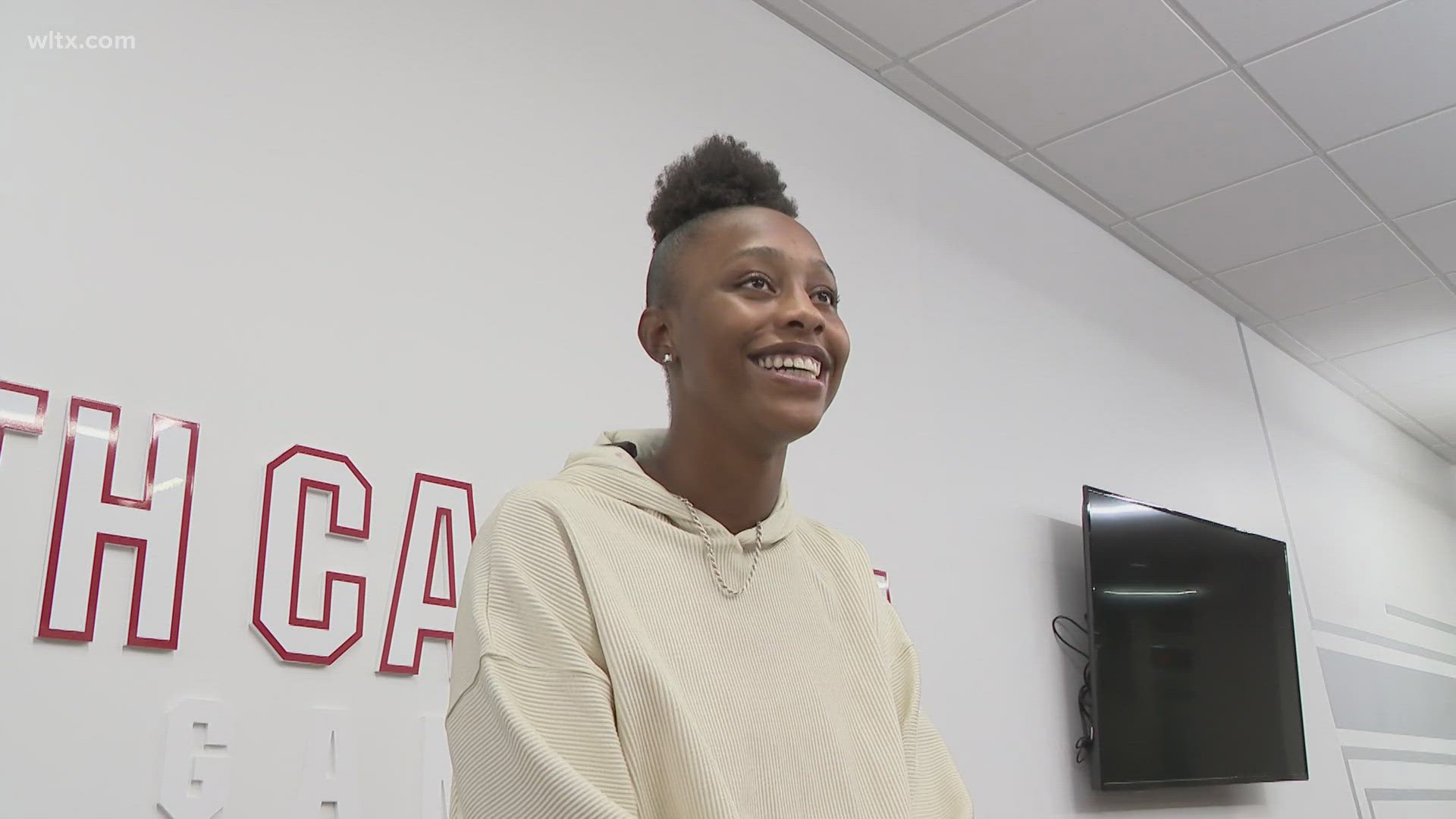 Camden graduate and highly-touted prospect Joyce Edwards is taking part in her first session of summer workouts and she talked about what she has learned so far.