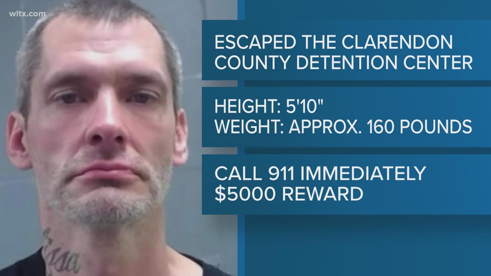 Shaun Wayne Wiles, 42, escaped from the Clarendon County Jail in Manning early Thursday morning.