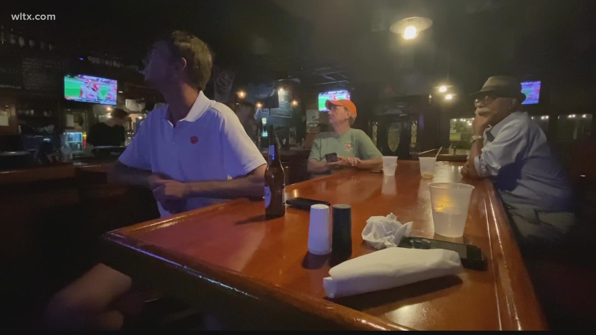 Bars around Columbia welcomed another boost in sales Monday night, as more college football fans watched Clemson's first game of the season.