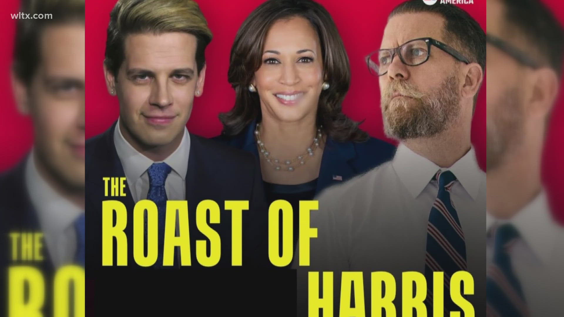 The campus group called 'Uncensored America' is billed as an event to "roast" Vice-President Kamala Harris.