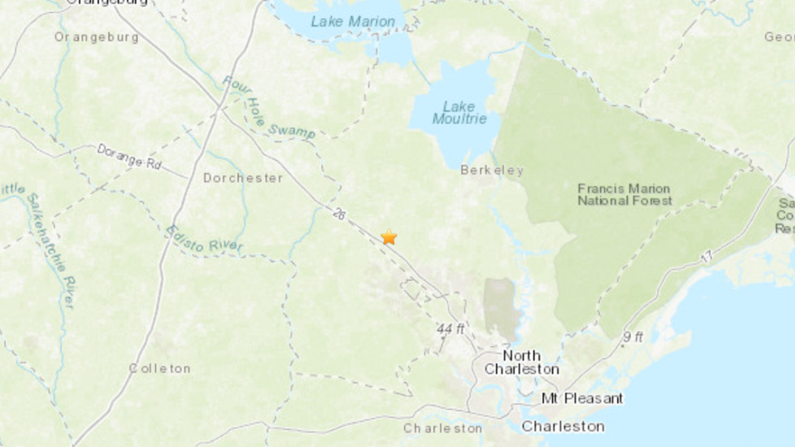 2.0 magnitude earthquake recorded near Summerville on Saturday