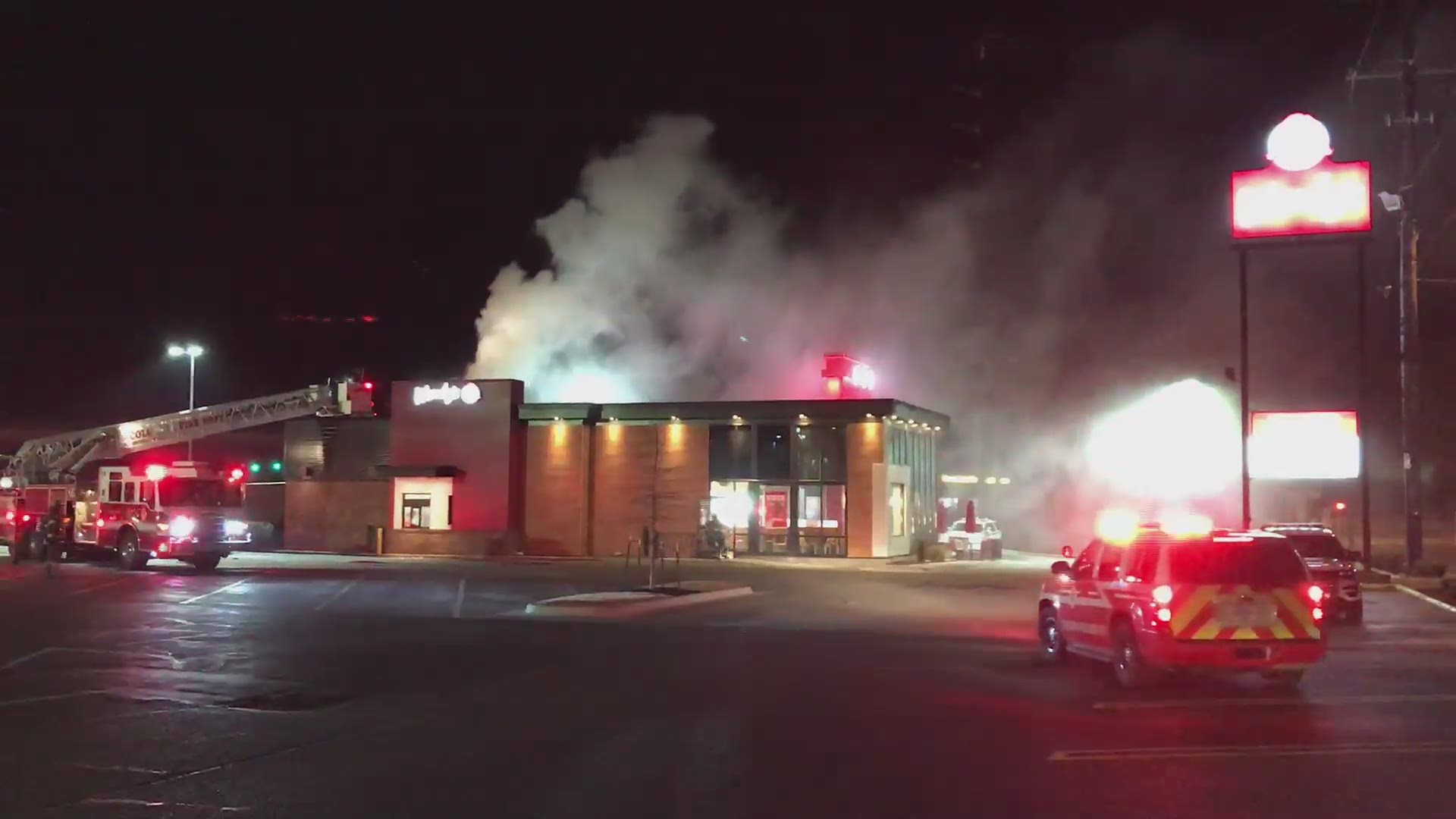 A Wendy's restaurant in Columbia caught fire Sunday night, causing an unknown about of damage to the business.