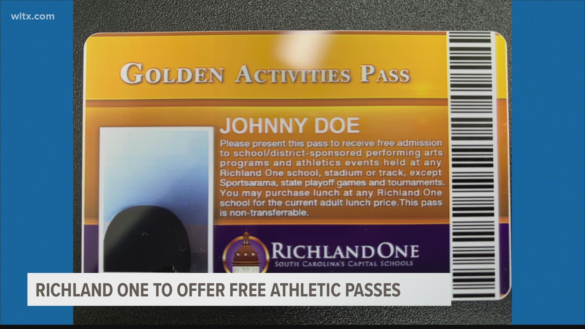 Richland One says it is now offering anyone 60 or older who lives in it's attendance zone a free golden activities ticket to attend athletic events.