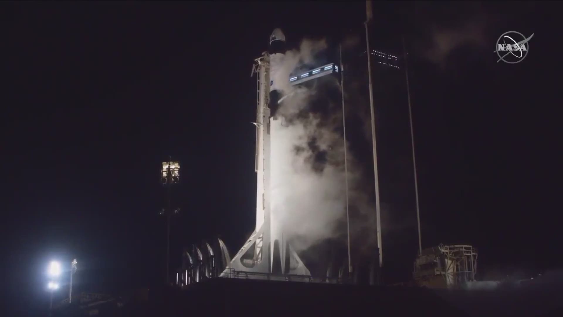 The first commercial spacecraft launched from Kennedy Space Center Sunday night carrying four astronauts headed to the ISS.