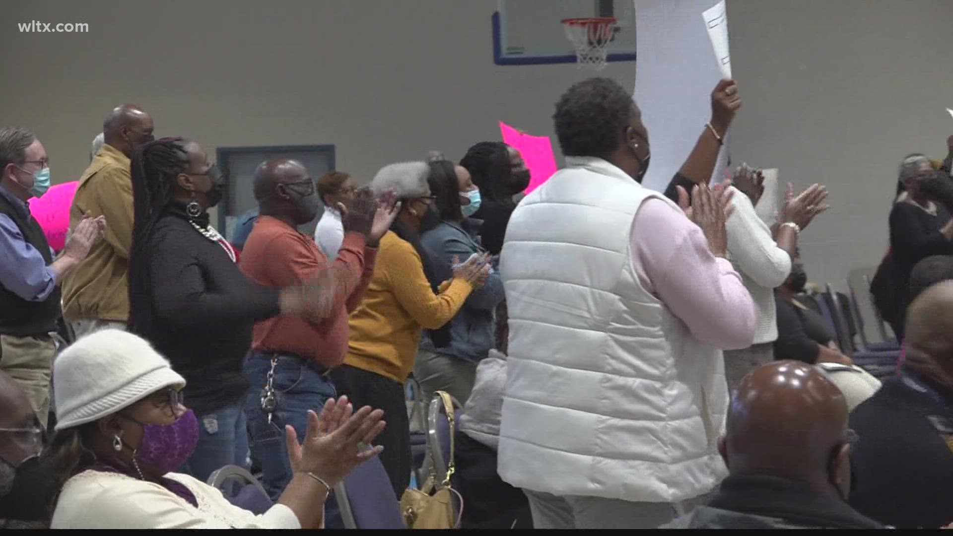 Hundreds gathered to discuss the Sumter School Board Sunday after its decision to part ways with former Superintendent Dr. Penelope Martin-Knox.