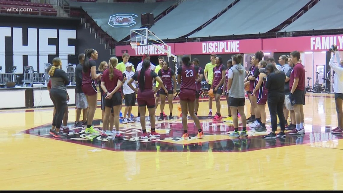 Preseason practice tips off for the Gamecock women's basketball team