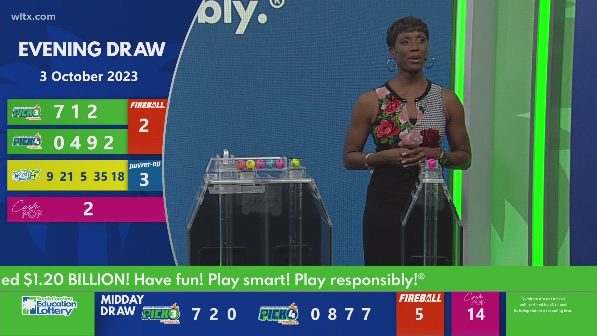 Evening SC winning lotter numbers for October 3, 2023 | wltx.com