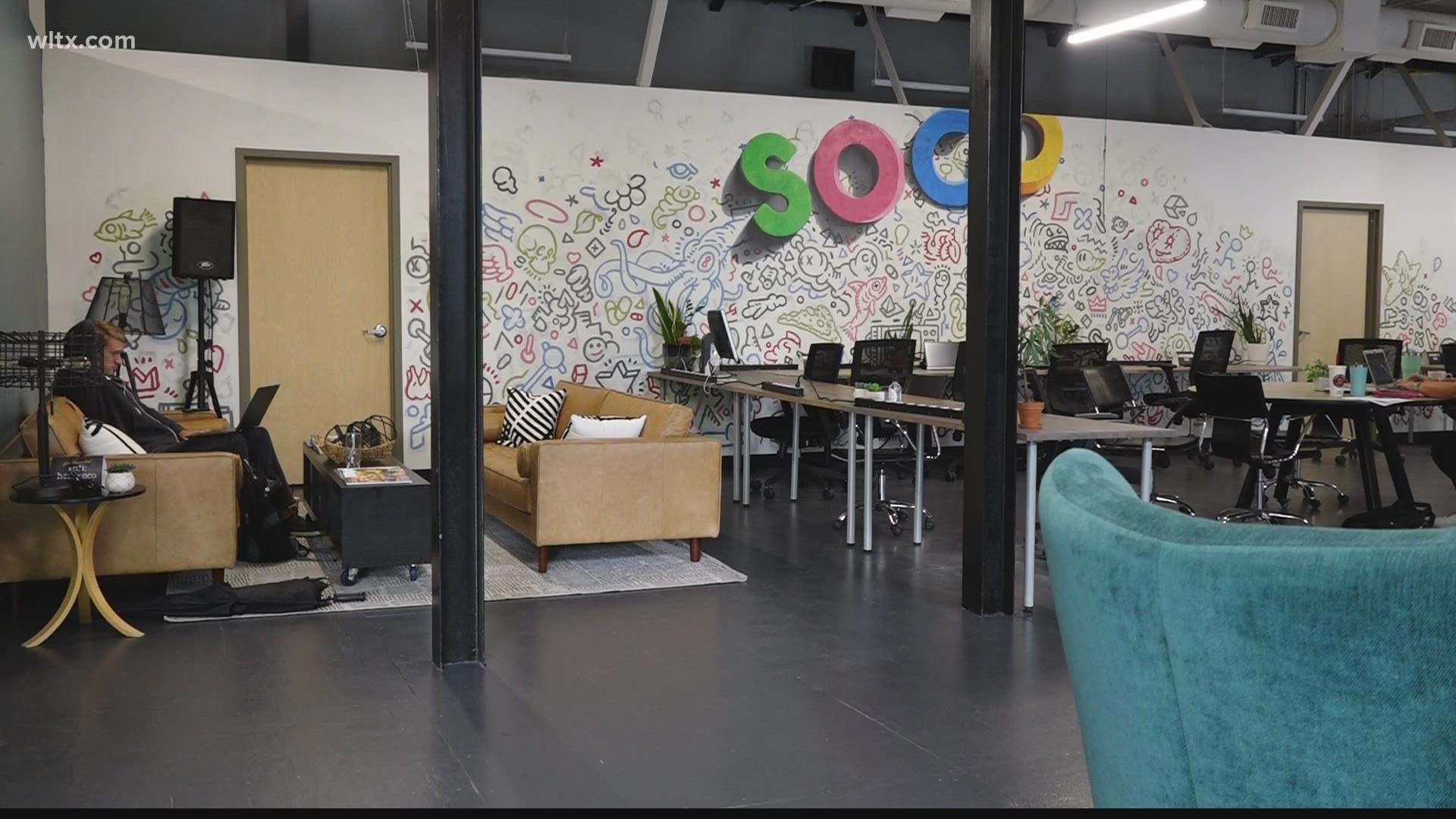 The offices help start up companies.