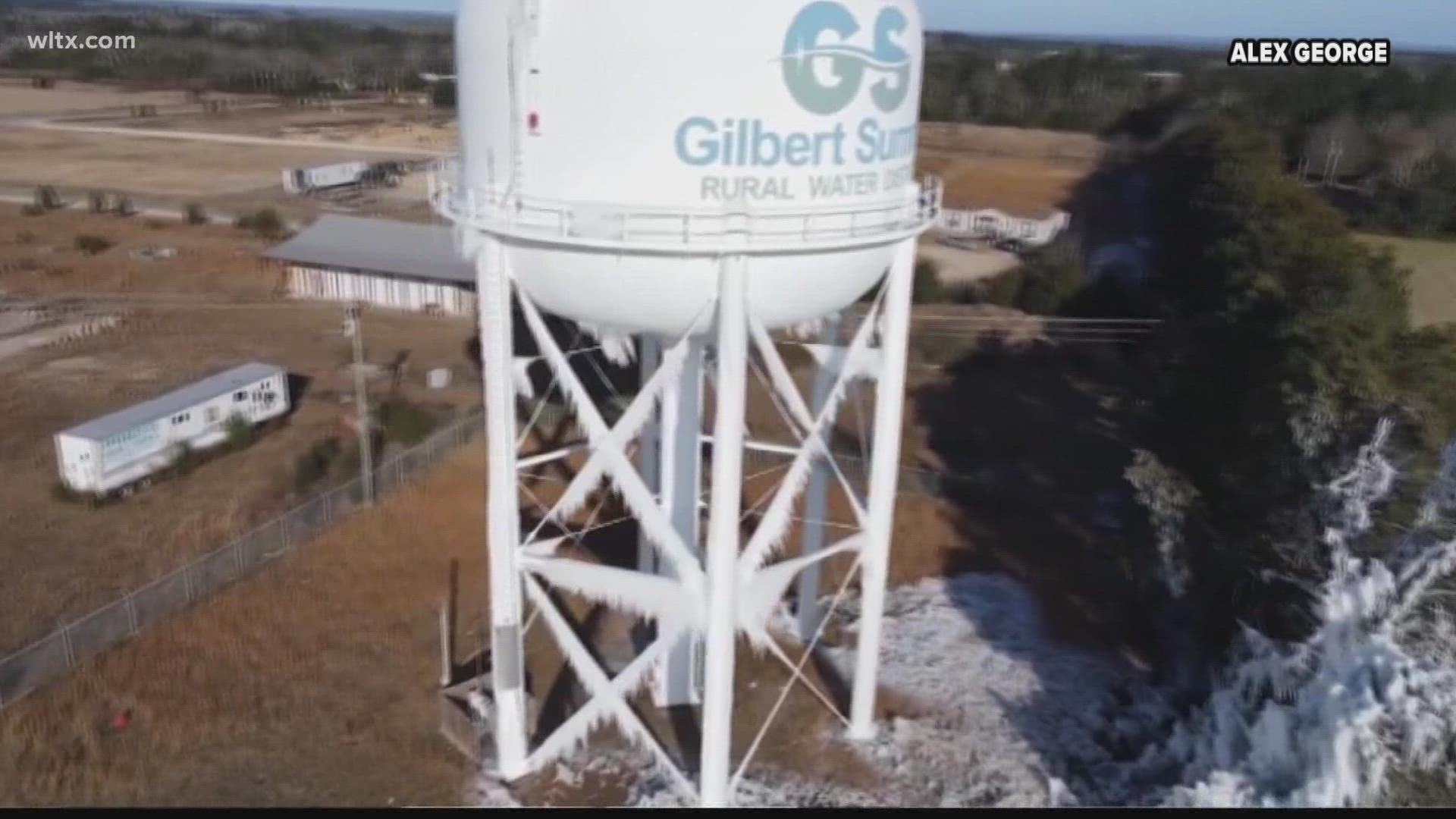 Thanks to the freezing temperatures just after Christmas the water tower controls in Gilbert froze.