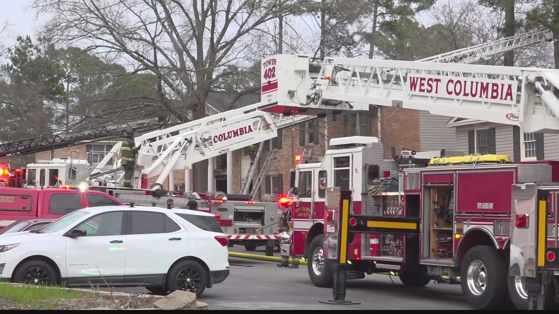 The fire was at the Woodlands Village apartments on Bush River road.