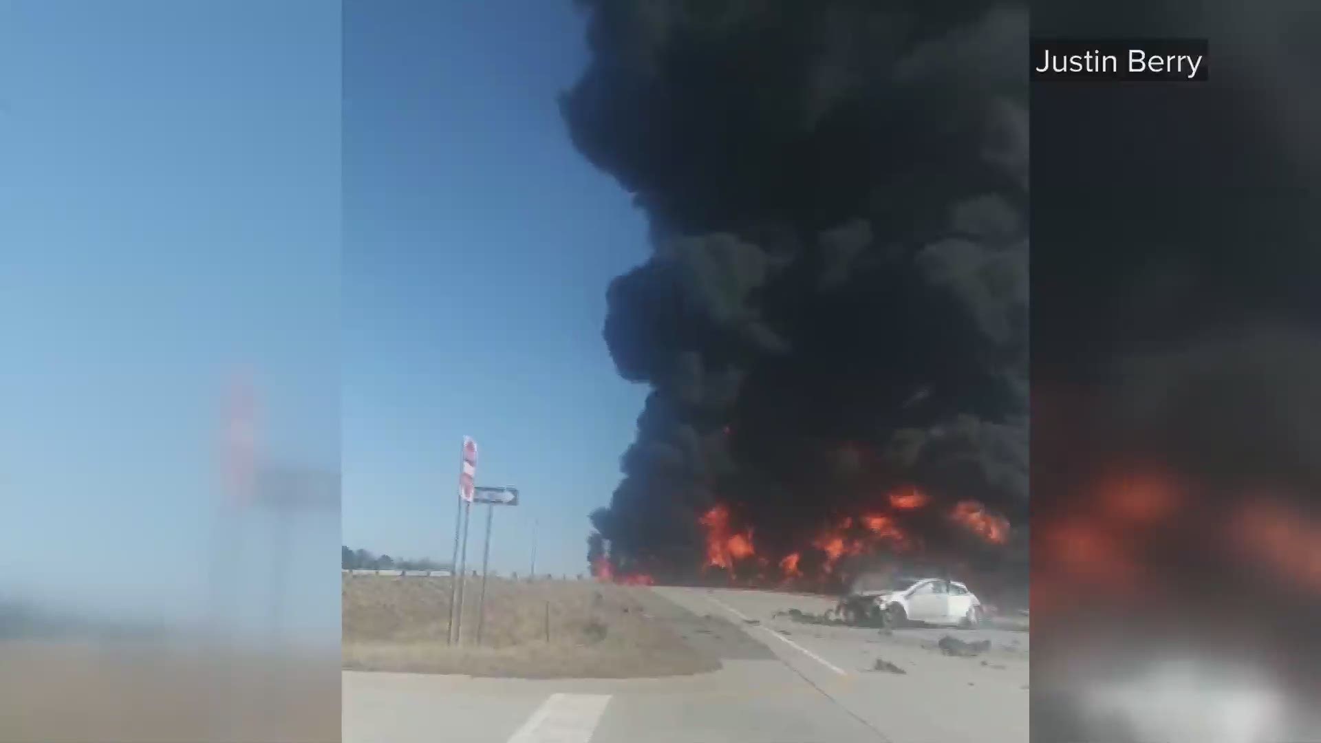 Two men also sent to News19 a view of their efforts to rescue two people in a car that that collided with the fuel truck on I-95 in Orangeburg County, SC