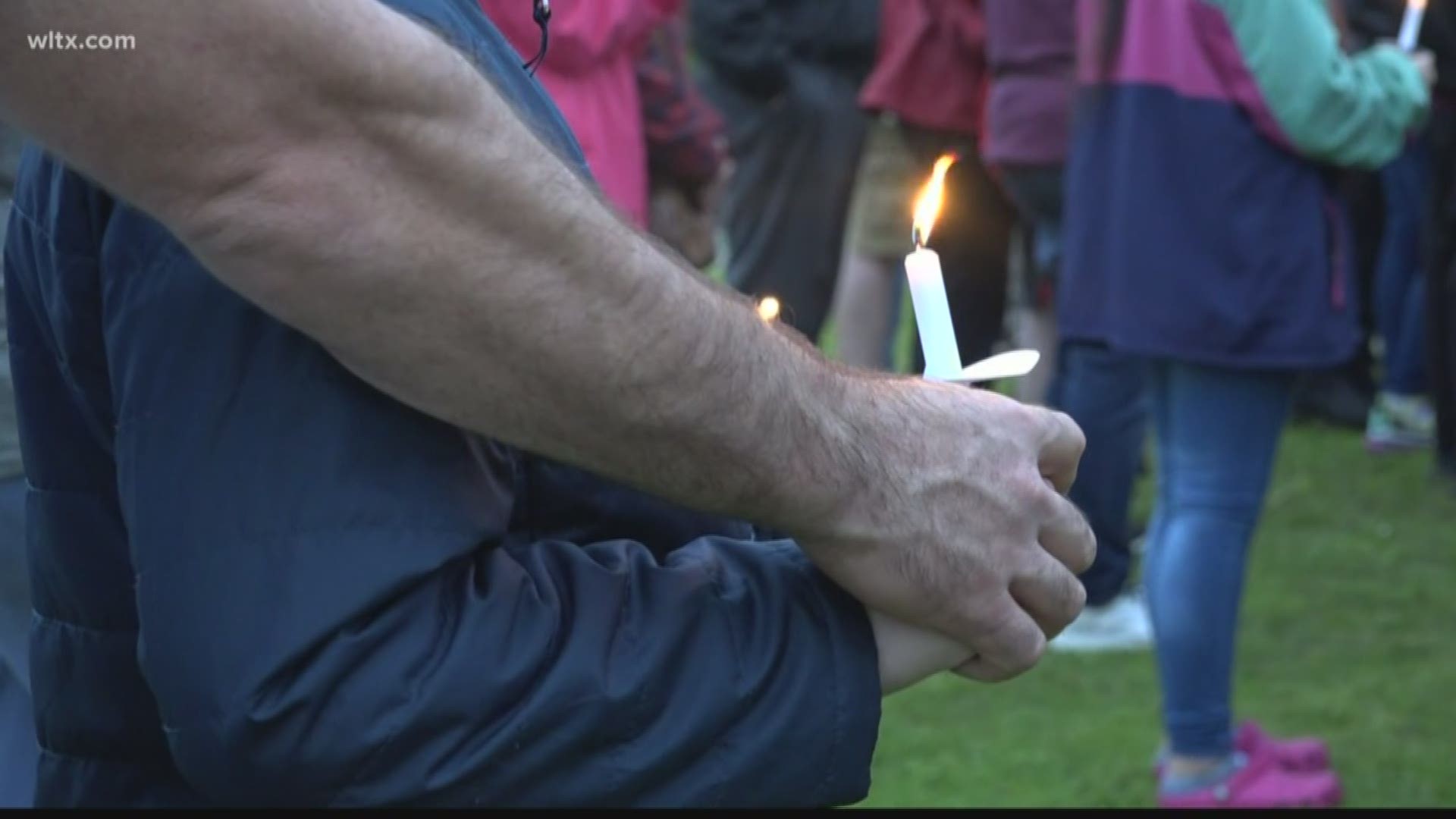 The City of Cayce held a community candlelight vigil Tuesday night in memory of Faye Swetlik.