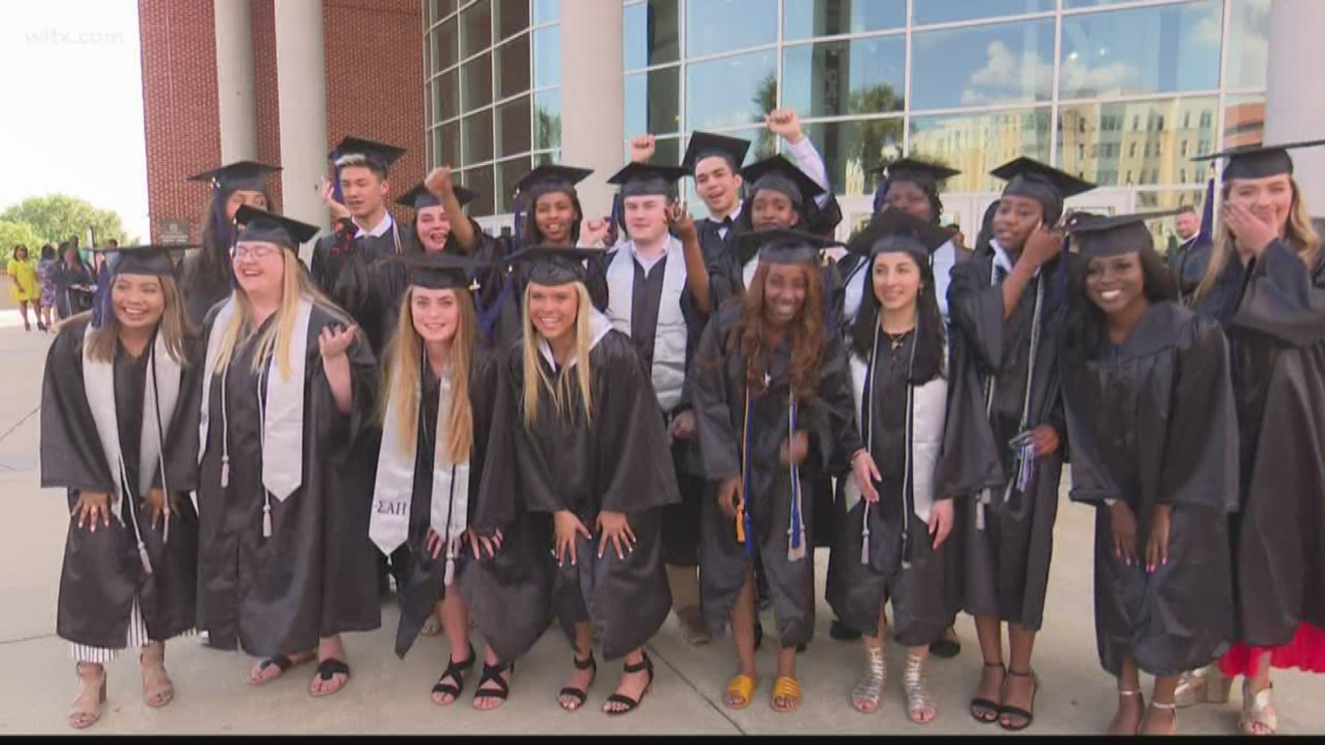 At the Midlands Tech graduation ceremony this evening, college students celebrated their big milestone and walked the stage.  Alongside the college seniors were 24 high school students.