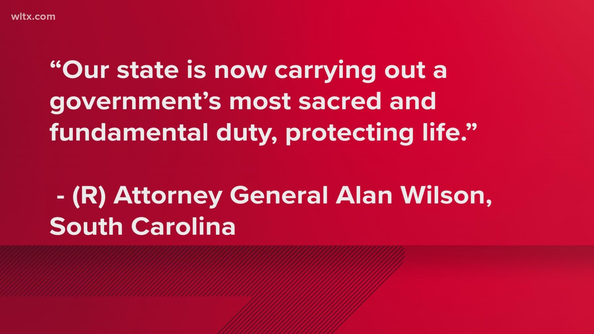 The South Carolina law bans abortion if a heartbeat is detected.