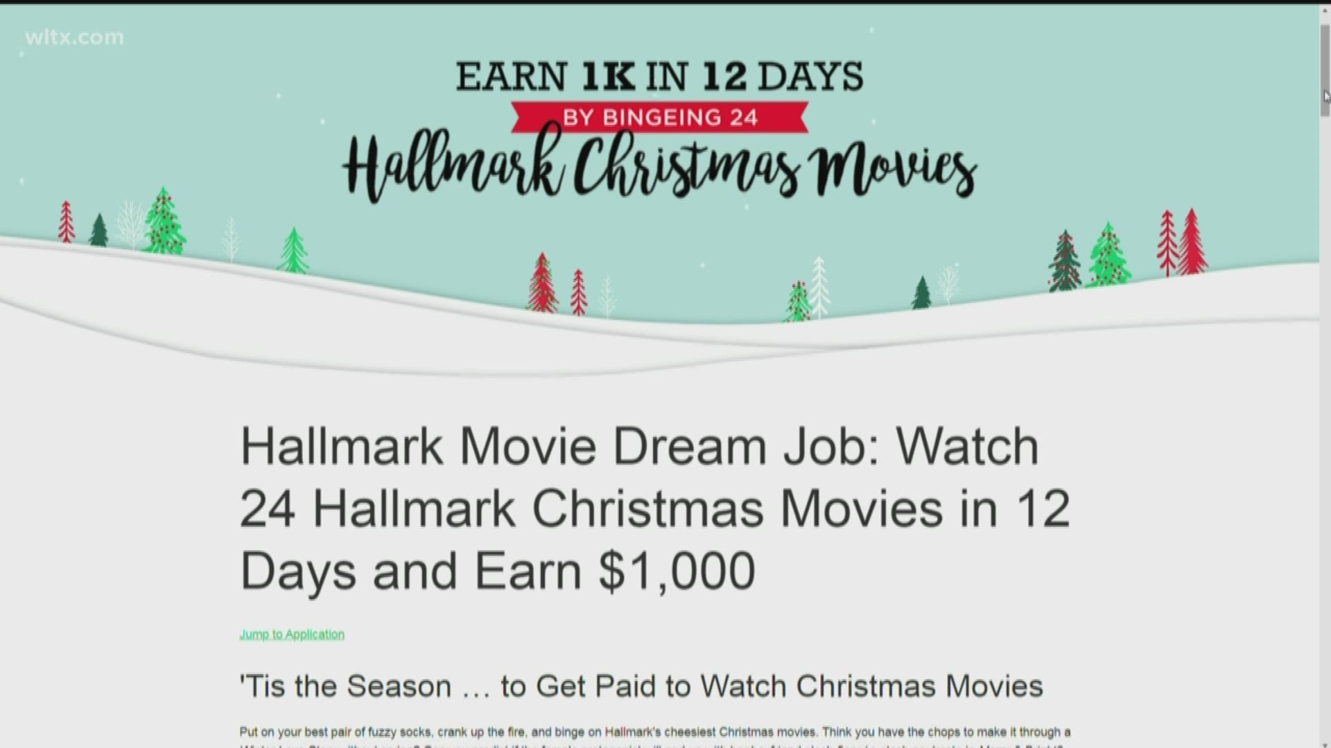 With Hallmark releasing 40 new movies this season, one person will watch 24 movies ahead of December 25 and in return, will receive $1,000 as payment.