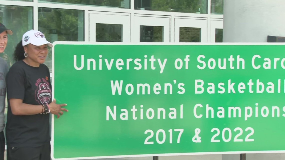 USC women's basketball championship road sign unveiled: full video