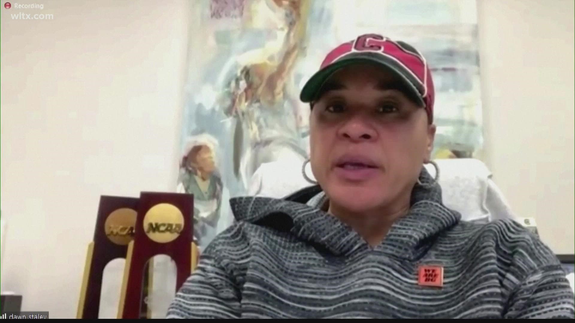 South Carolina Gamecocks basketball coach Dawn Staley has issued her first reaction to the release of WNBA star Brittney Griner from a Russian prison.