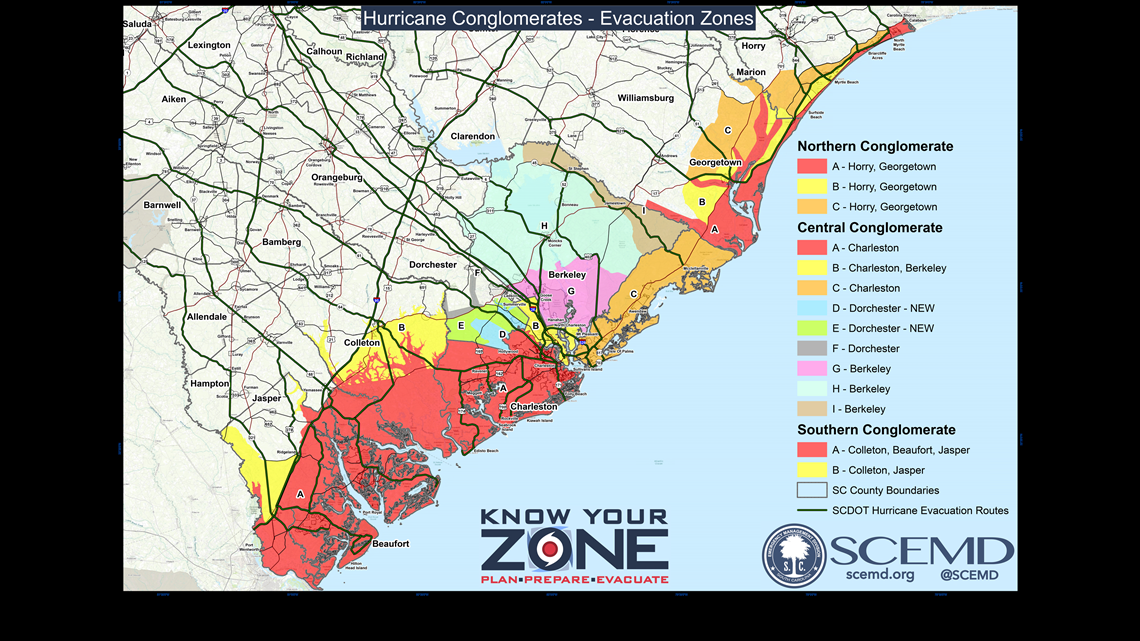 South Carolina Hurricane Evacuation Routes: Know Your Zone | Wltx.com