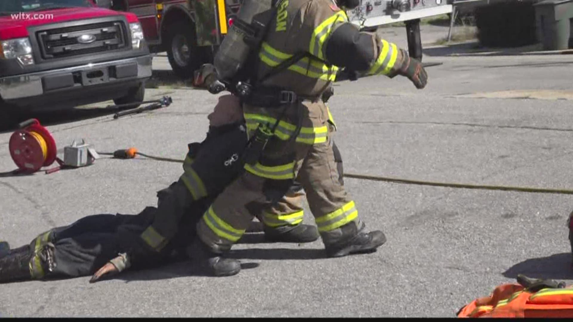 Columbia firefighters got a good simulation of what it's like to deal with a fully engulfed fire.