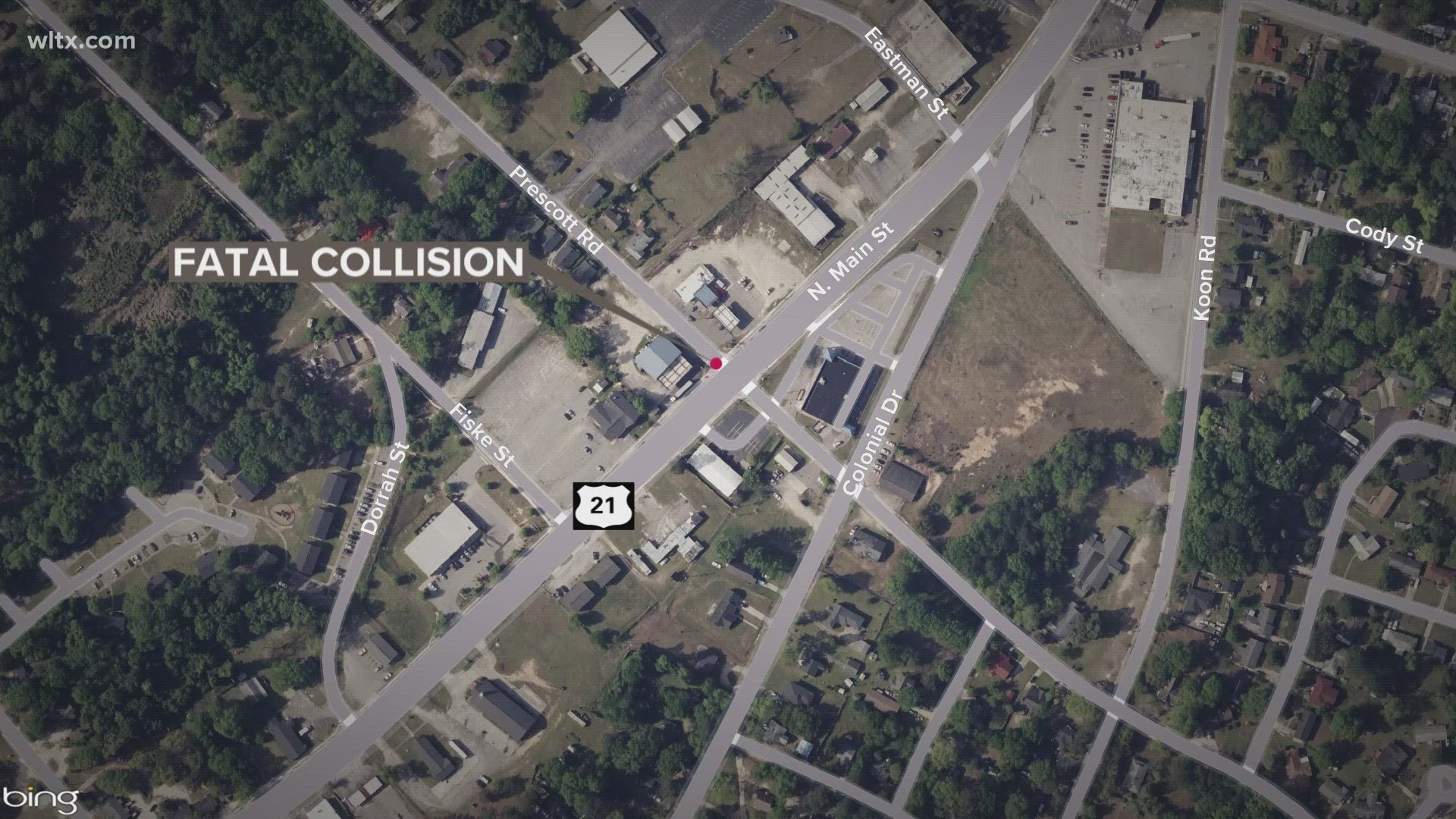 At the intersection of Main Street and Prescott Road, near the Obama gas station, a Columbia Police car and a Toyota collided, killing the driver of the Toyota.